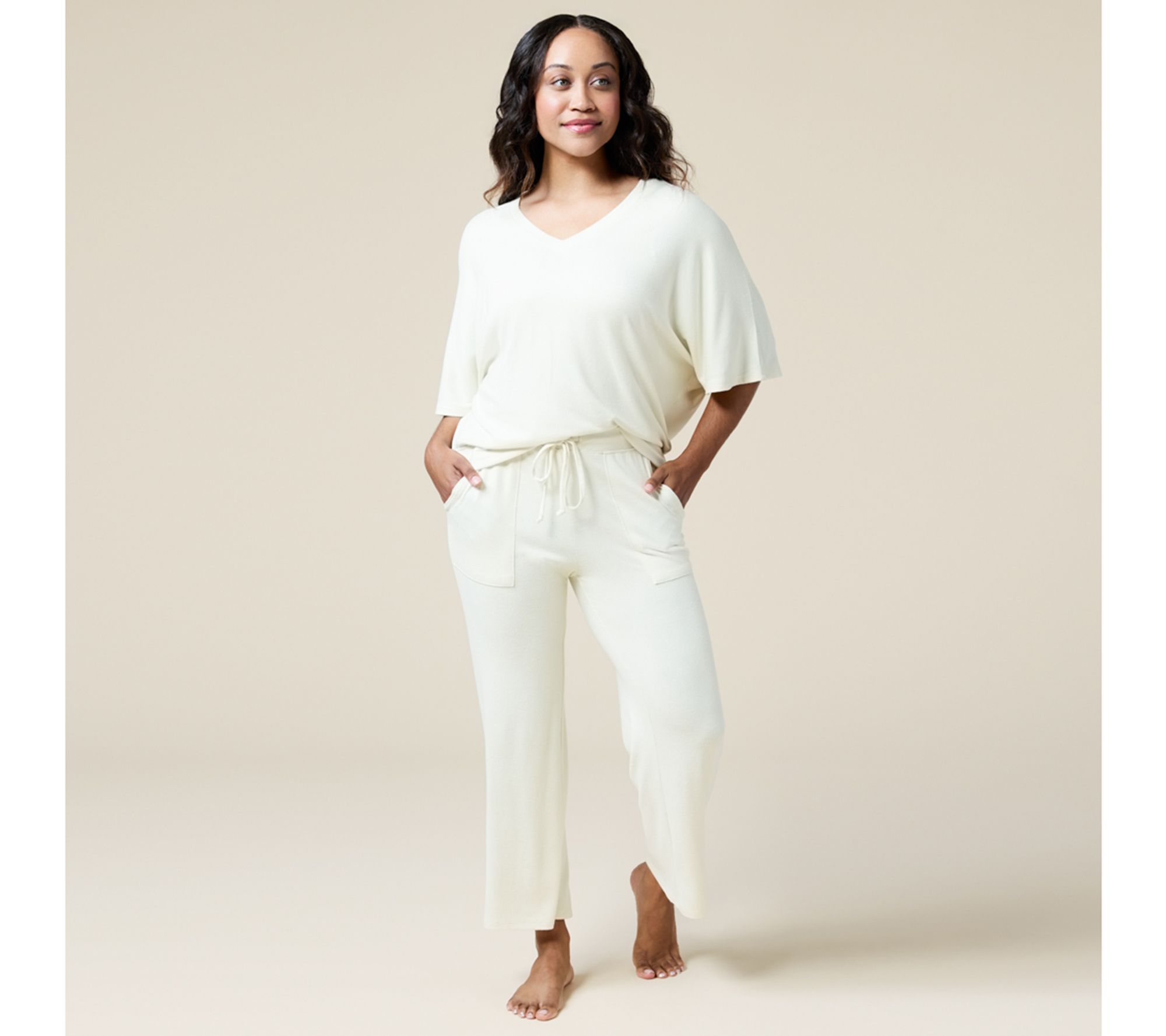 "As Is" Softies Dream Relaxed V-Neck & Capri Lounge Set