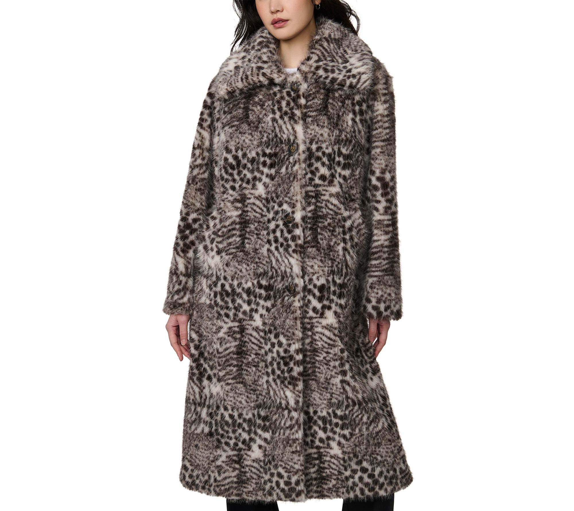 Leopard Faux Fur Peacoat