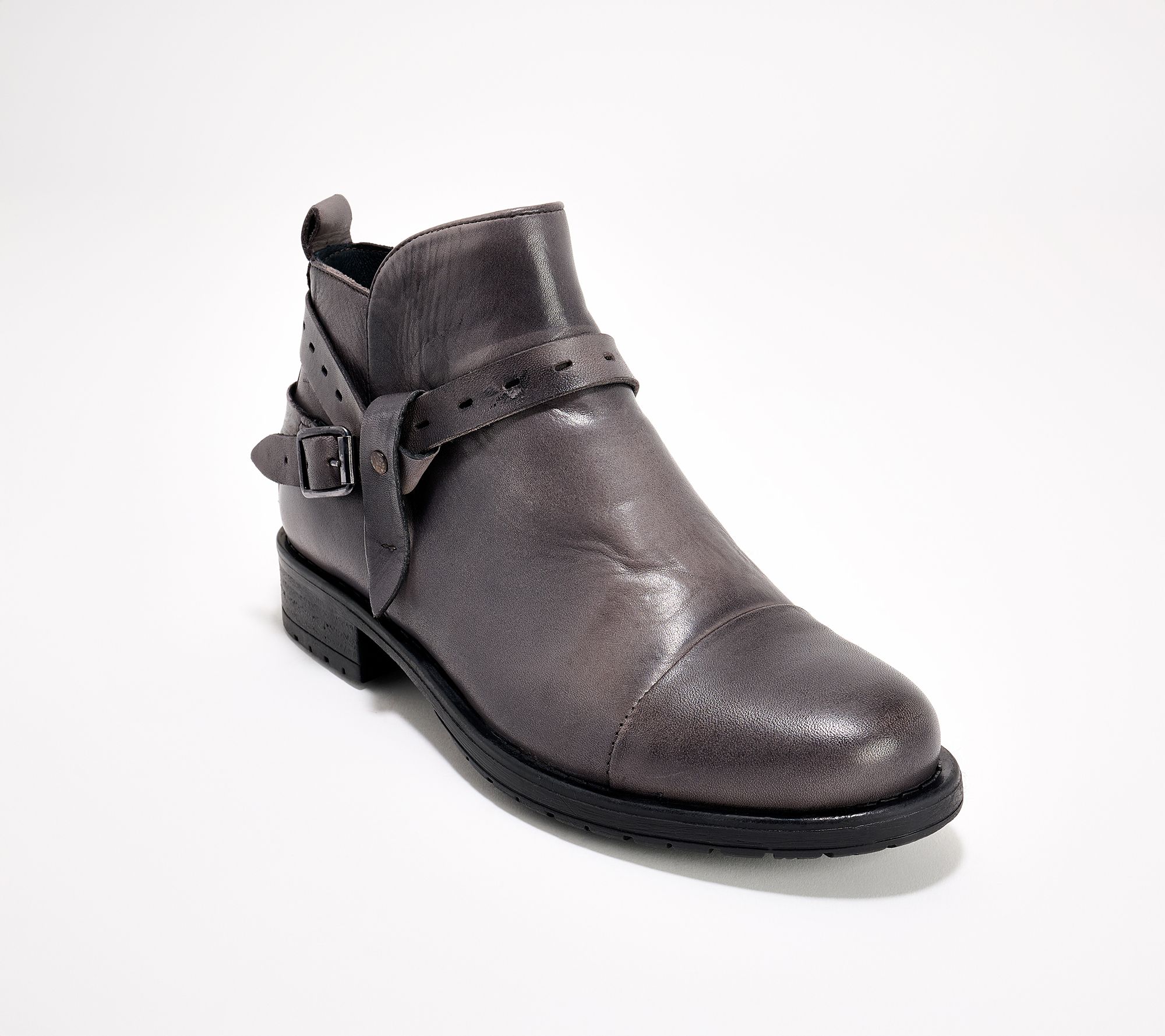 "As Is" Miz Mooz Leather Buckled Ankle Boots - Provo