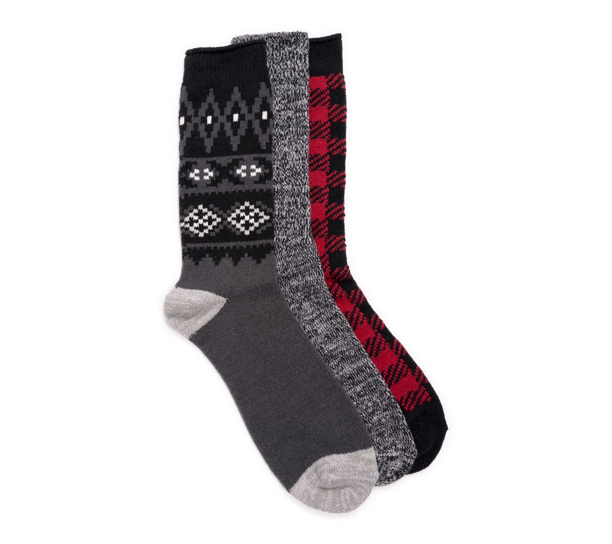 MUK LUKS 3 Pair Pack Microfiber Boot Socks