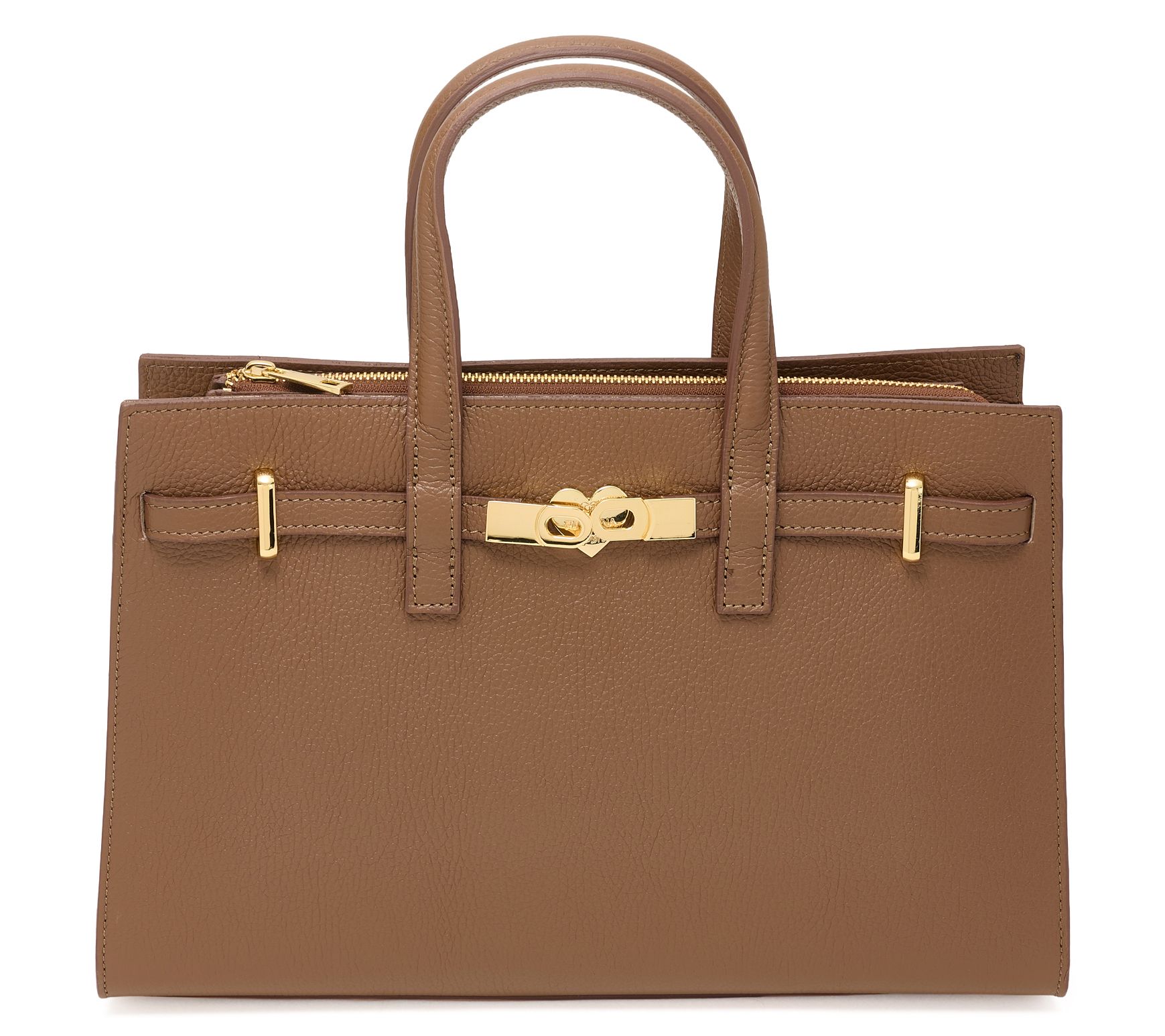 Filomena Amore Lady Manhattan Big Leather Satchel w/ Crossbody Strap