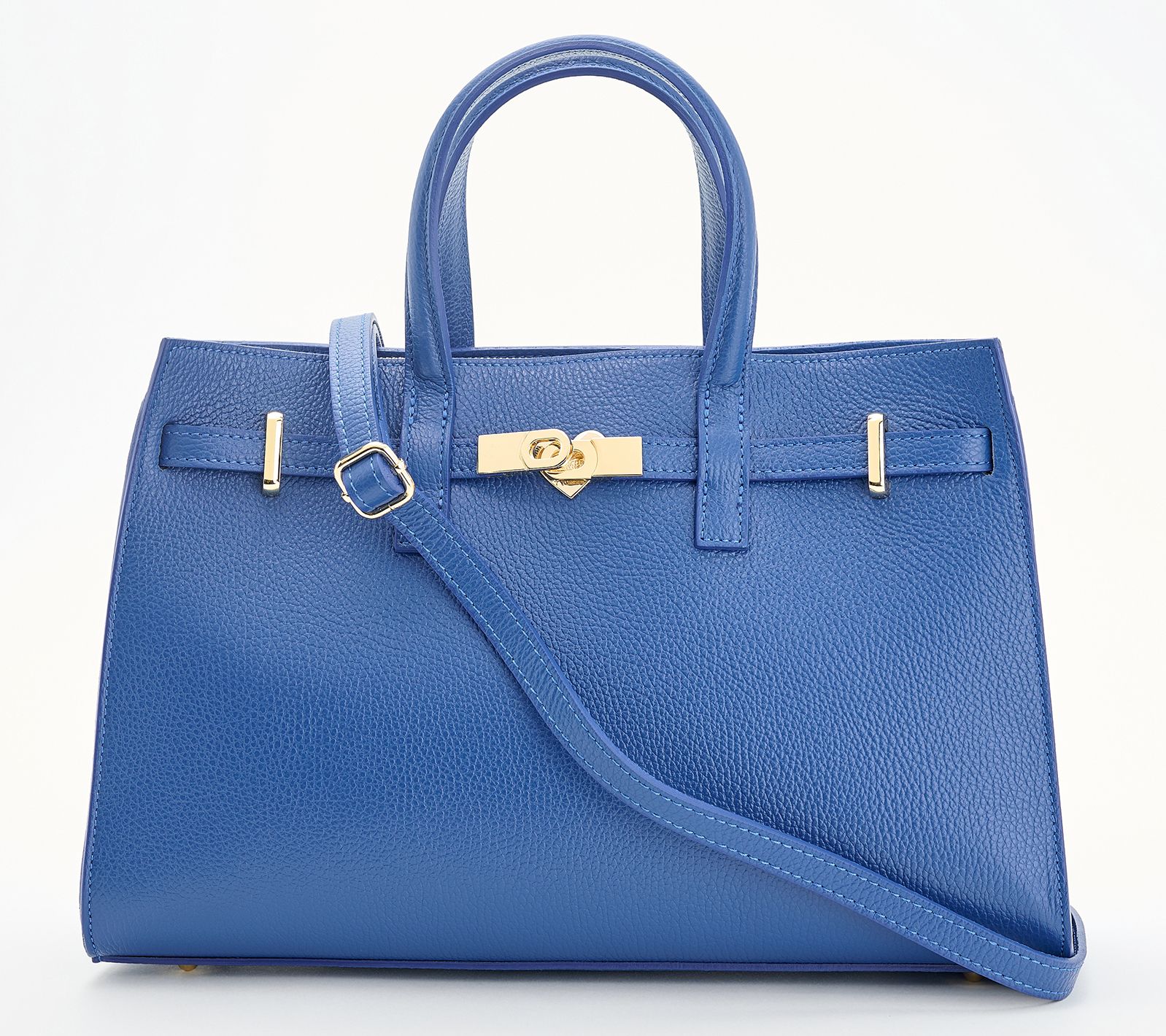 Filomena Amore Lady Manhattan Big Leather Satchel w/ Crossbody Strap