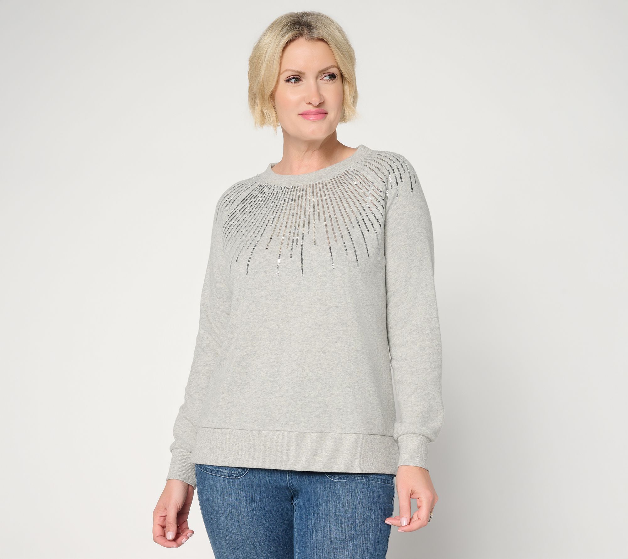"As Is" Jingle Belles by Kim Gravel Starburst Sequin Knit Top