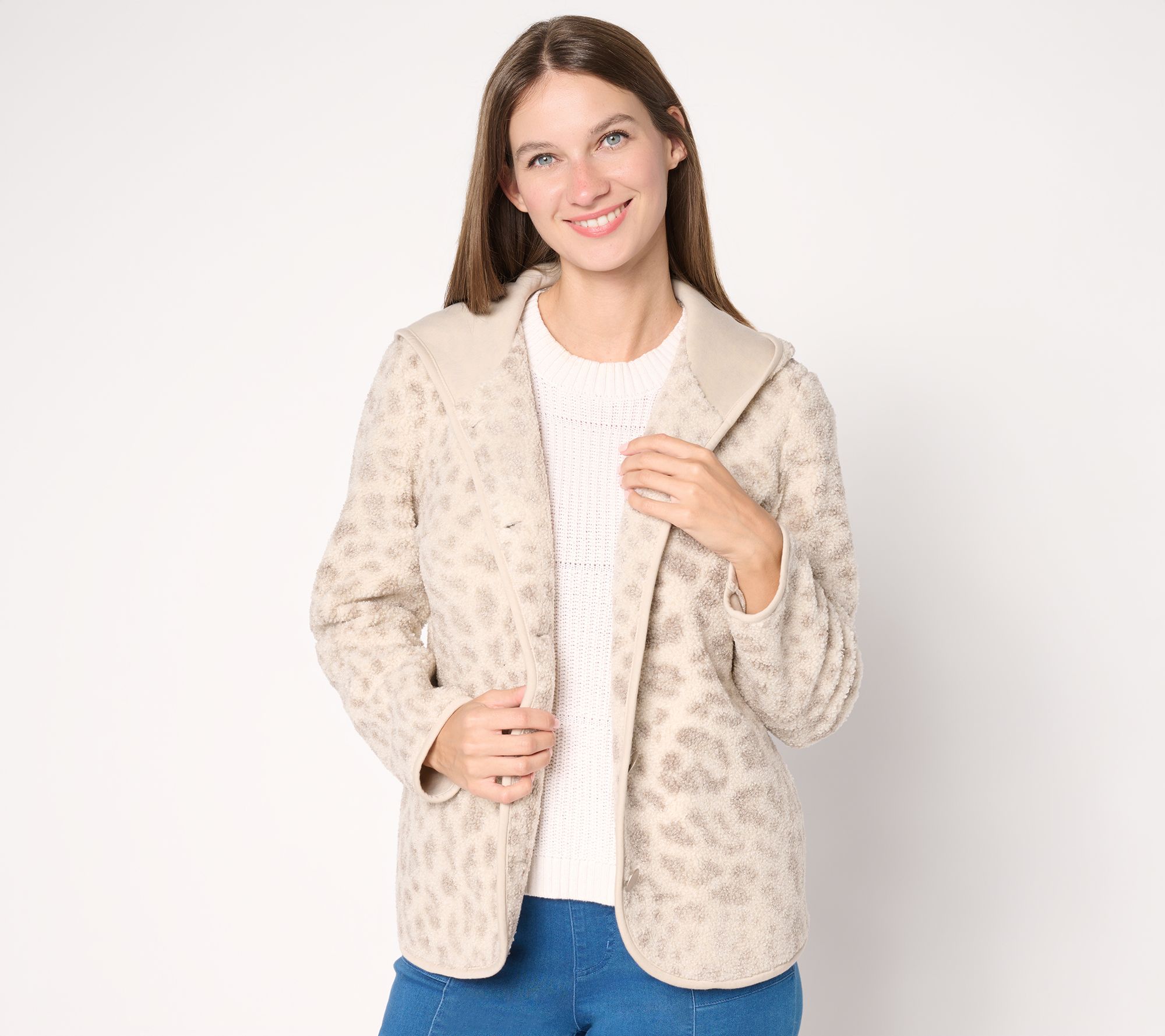 "As Is" Susan Graver Weekend Reg Knit Boucle Jacket in Prints & Solids