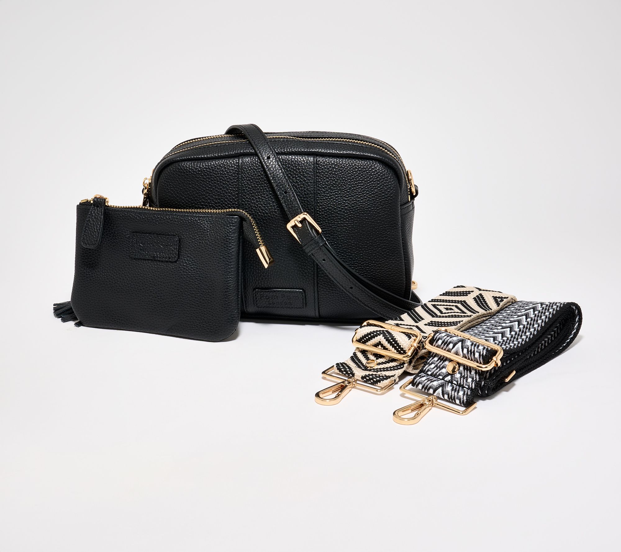 "As Is" Pom Pom London City Duo Crossbody with 2 Straps & RFID Coin Purse