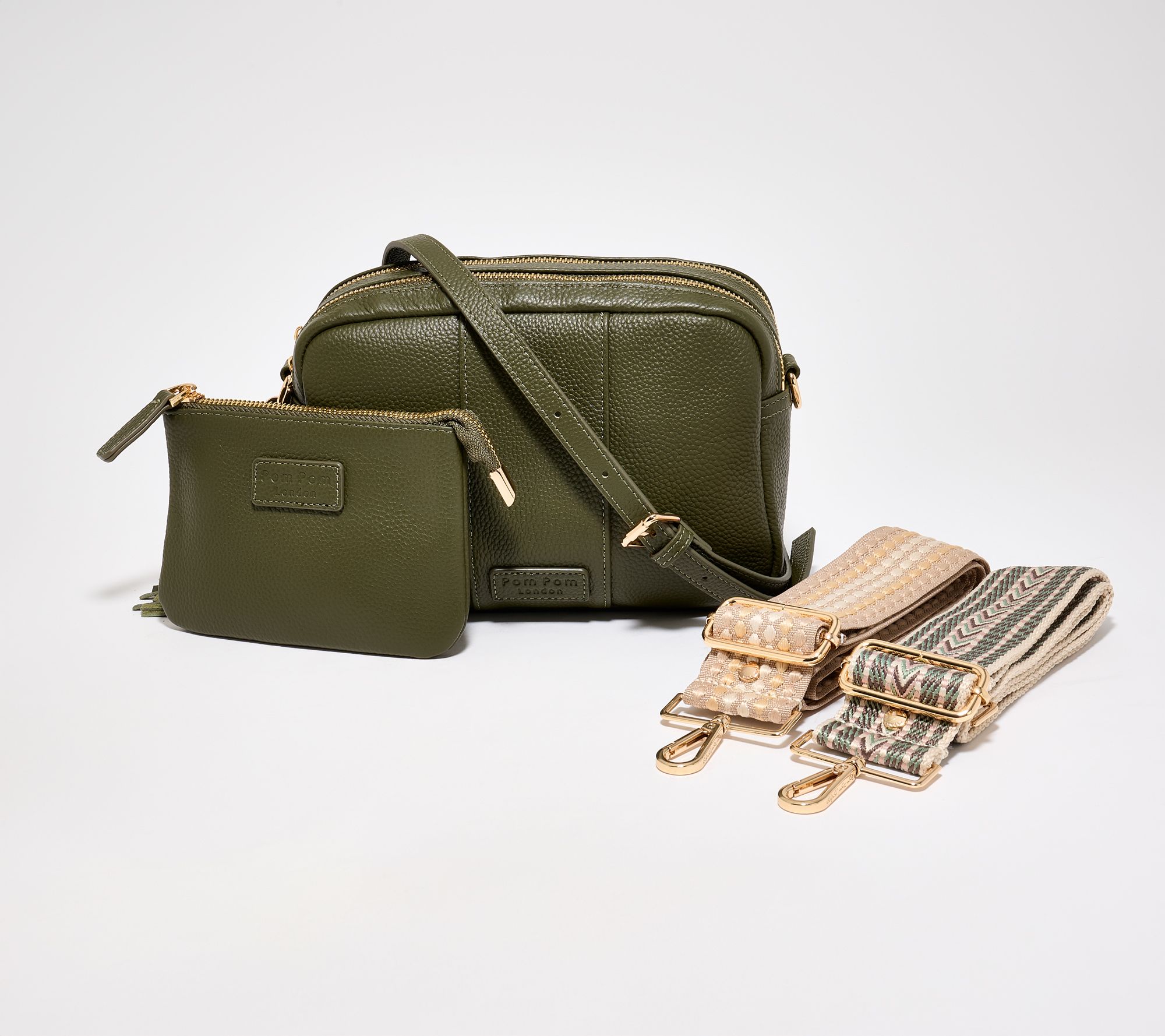 "As Is" Pom Pom London City Duo Crossbody with 2 Straps & RFID Coin Purse