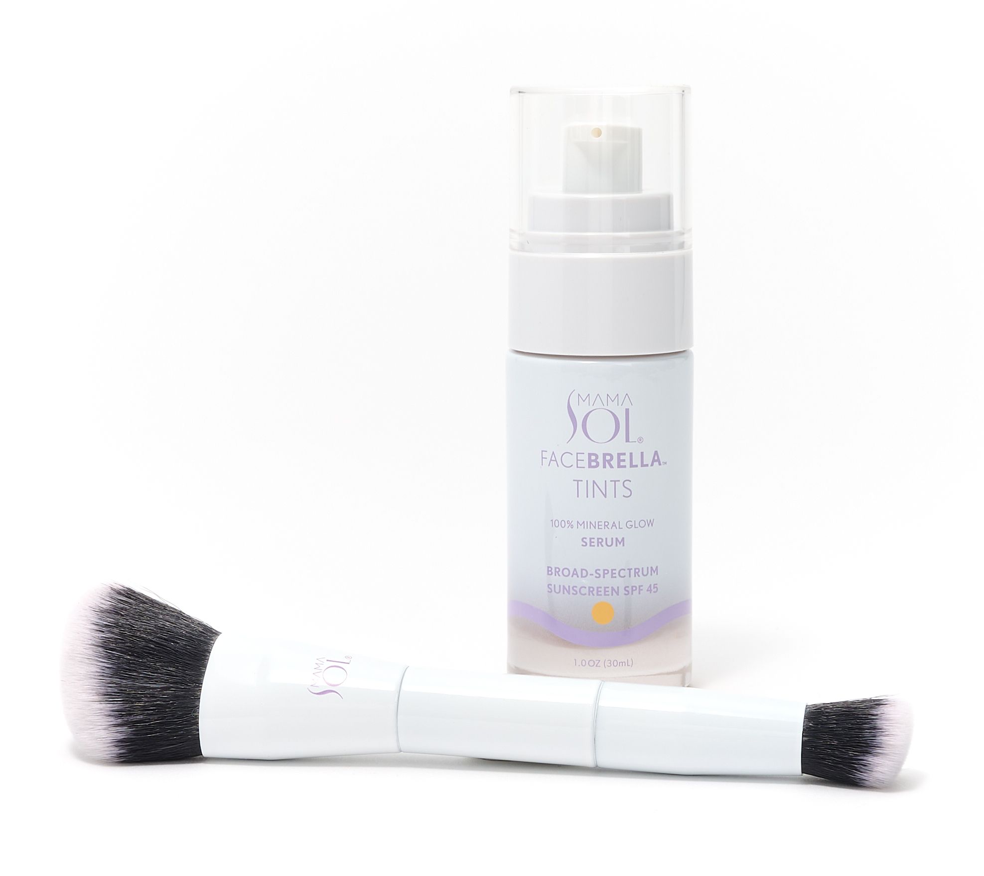 Mama Sol FACEBRELLA Tinted Mineral SPF 45 Glow Serum w/ Brush