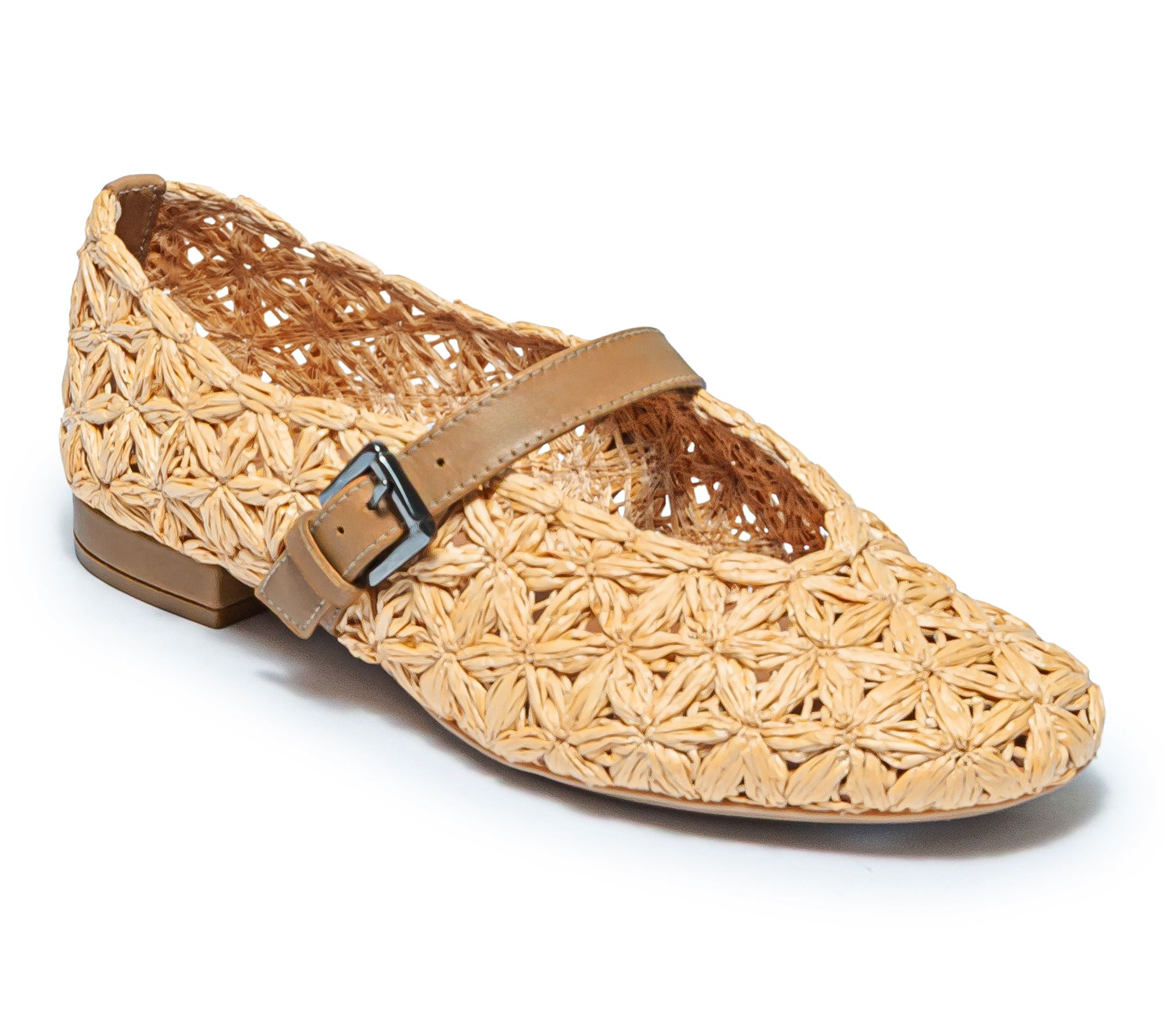 Bernardo Mary Jane Flat - Borden Raffia