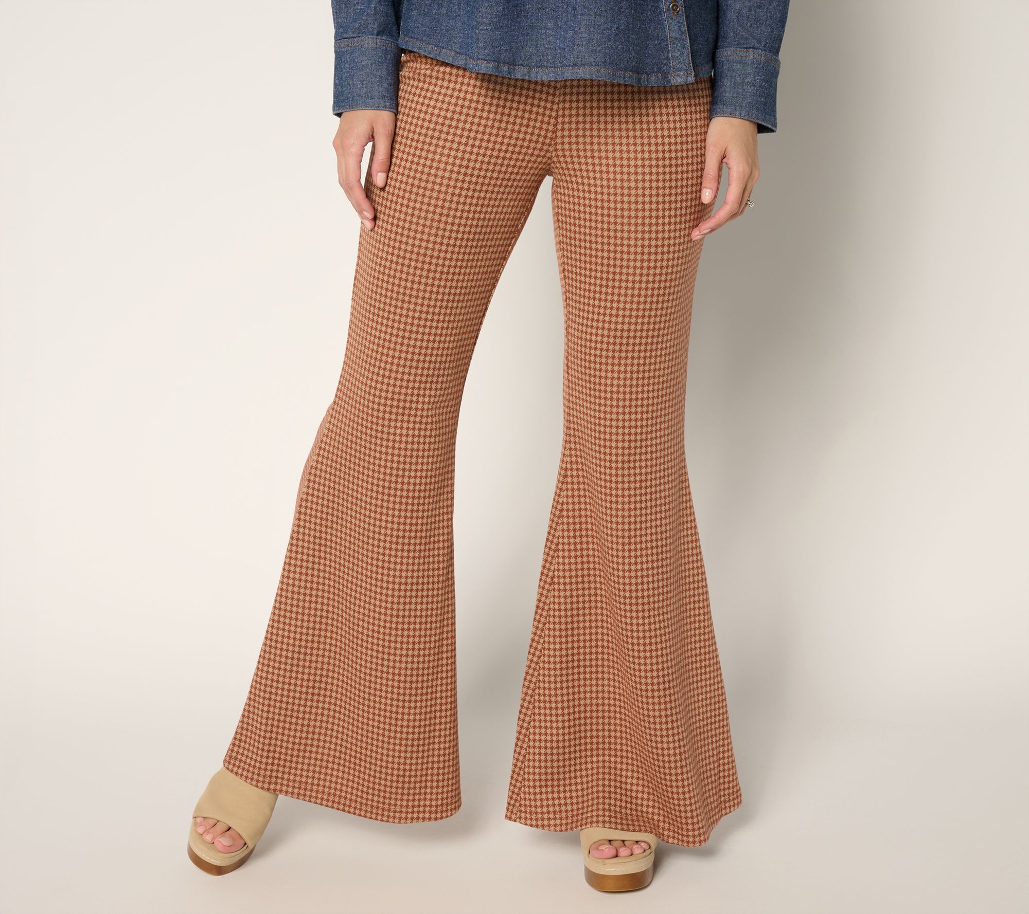 "As Is" Peace Love World Reg Brushed Knit Pull On Flare Pants
