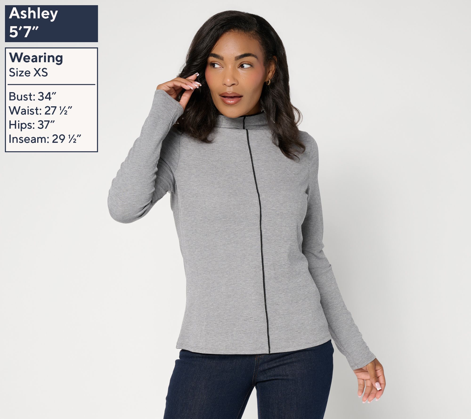 RM Studio x Rebecca Minkoff Rib Knit Contrast Stitch Top | QVC
