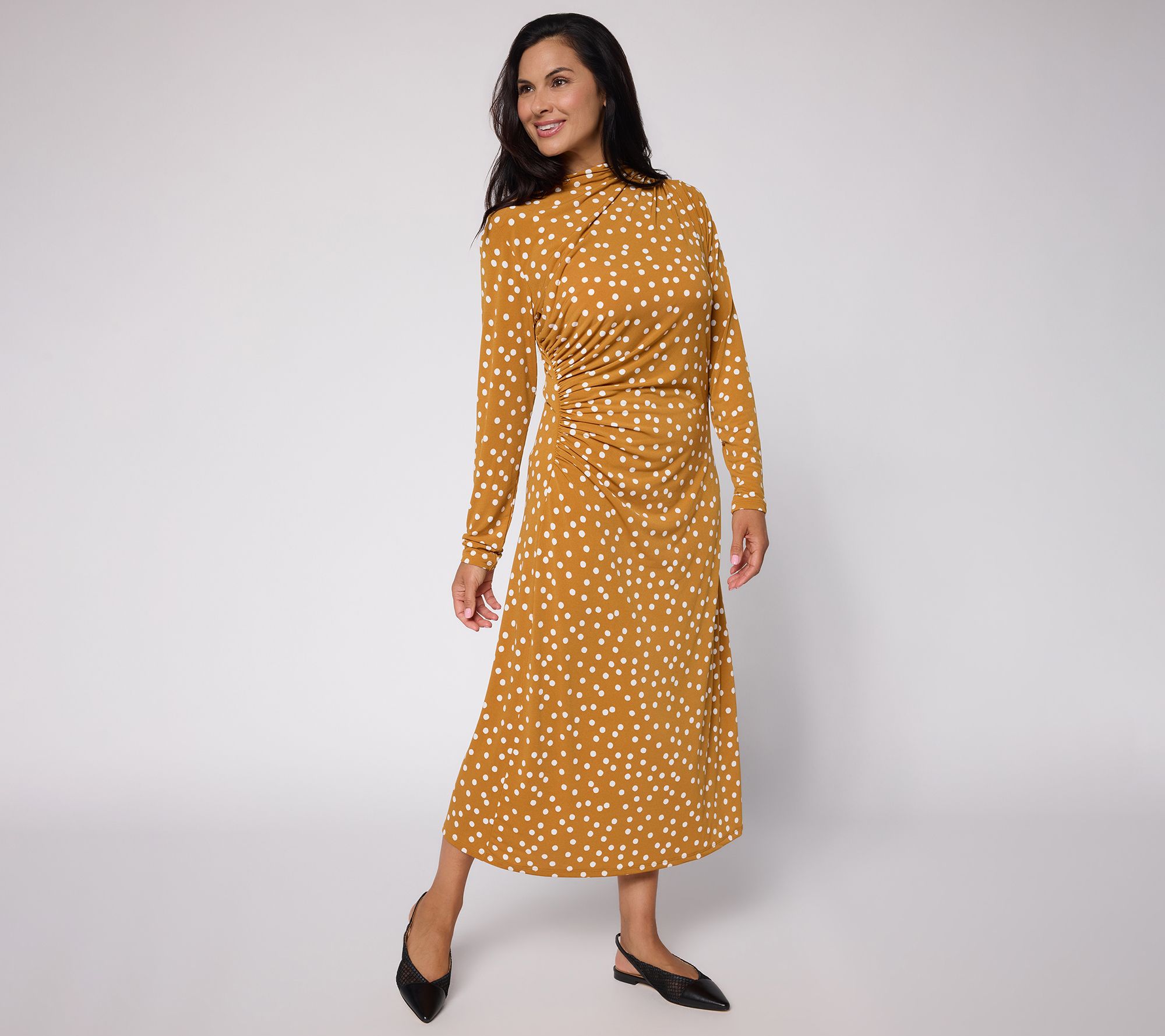  Me by Jennie Garth Regular Rouched Jersey Knit Midi Dress