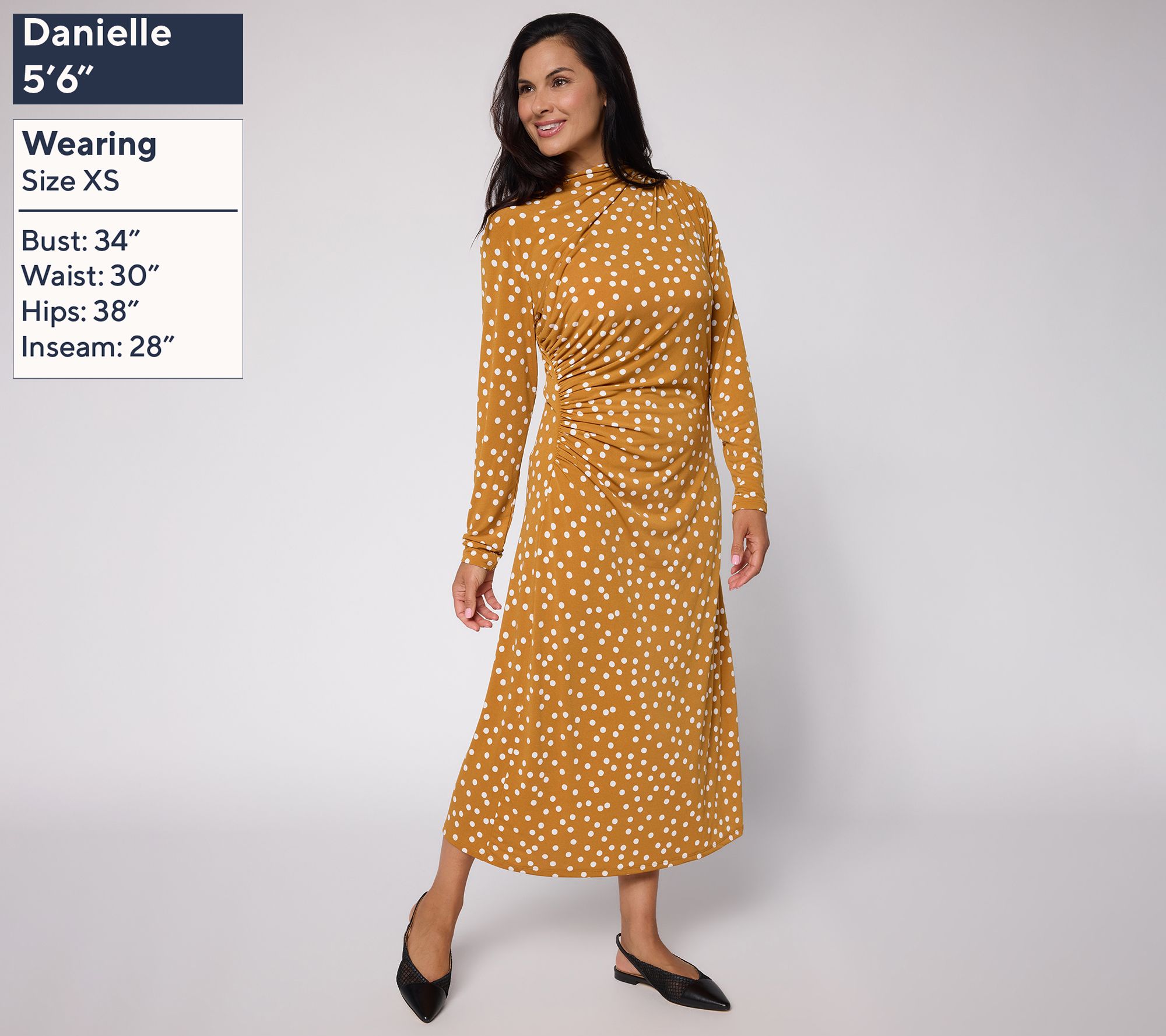 Me by Jennie Garth Regular Rouched Jersey Knit Midi Dress | QVC