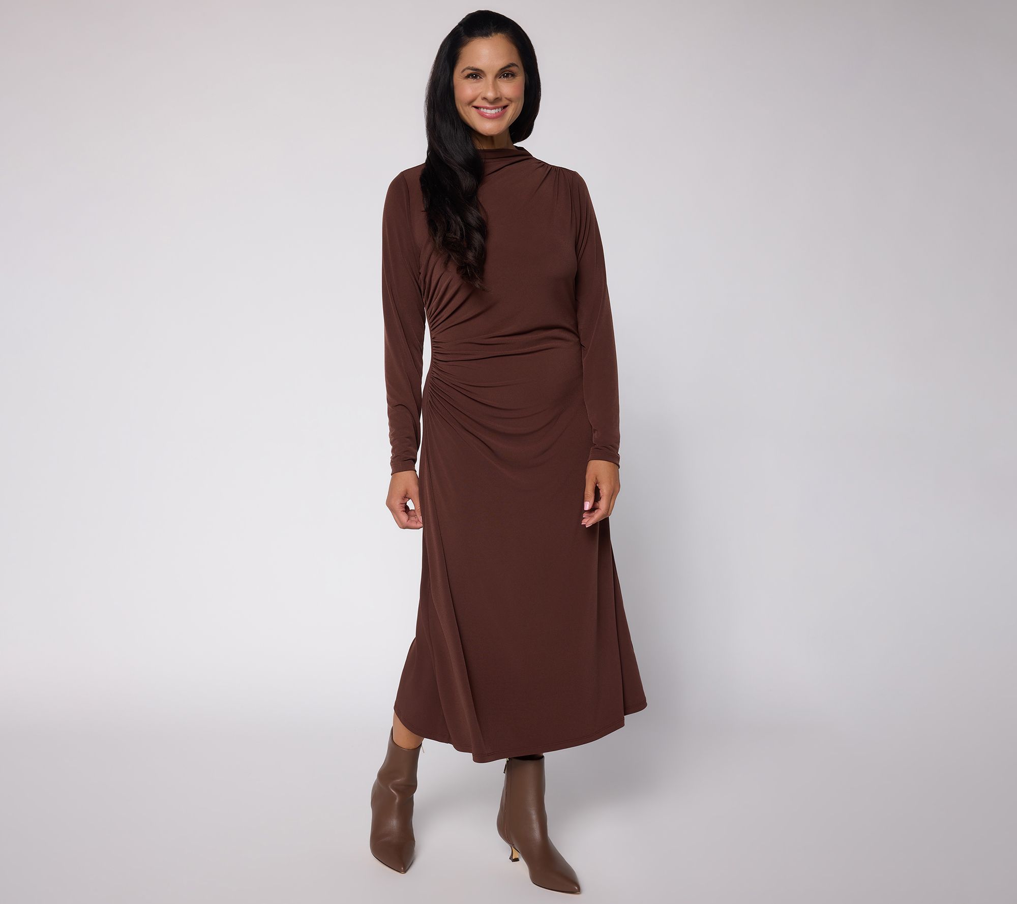 Me by Jennie Garth Regular Rouched Jersey Knit Midi Dress