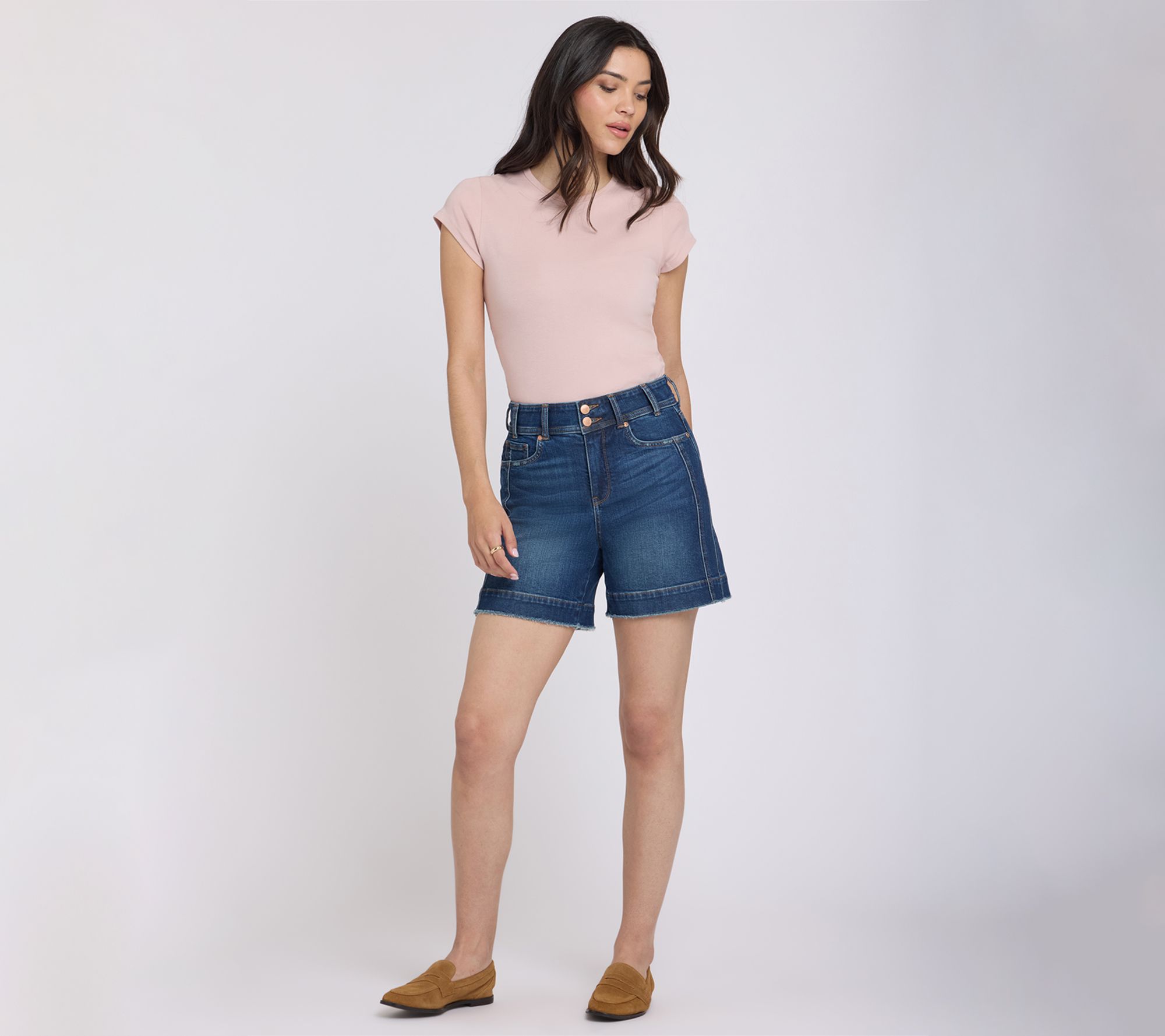NYDJ Berkyn Relaxed Seam Detail Denim Shorts