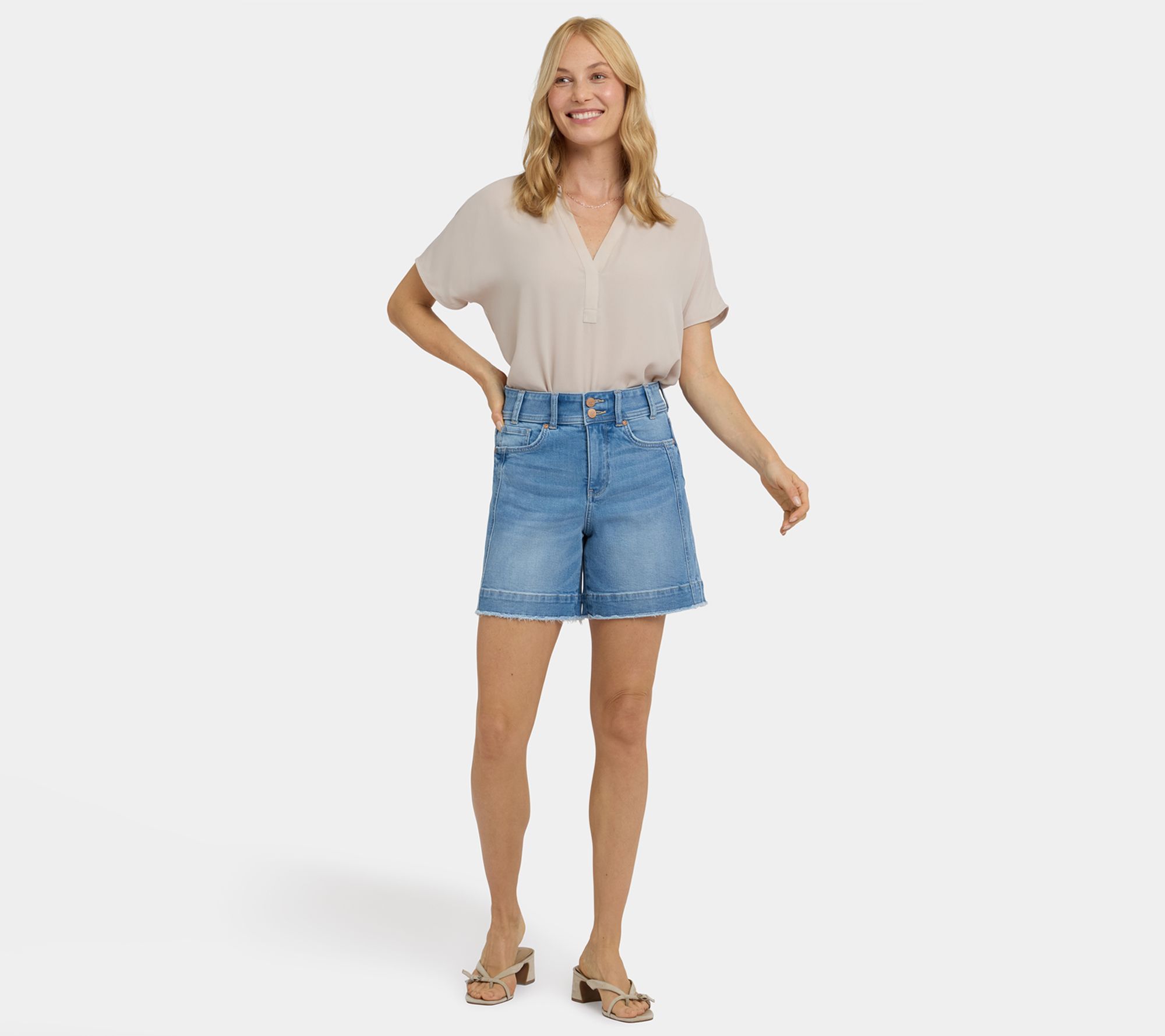 NYDJ Berkyn Relaxed Seam Detail Denim Shorts