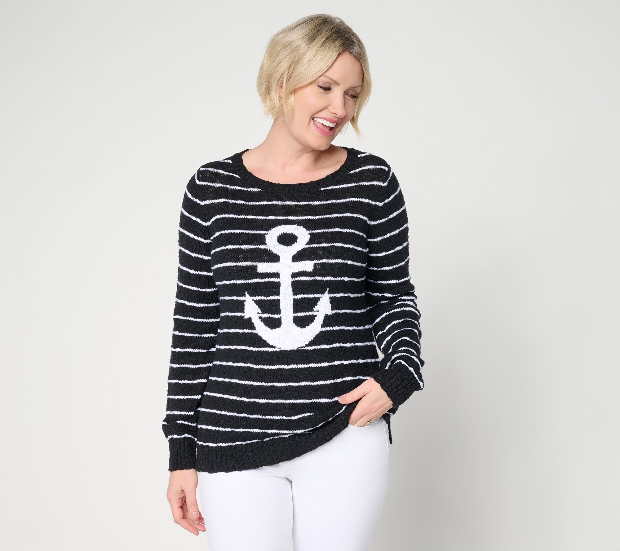 "As Is" Belle by Kim Gravel Drop it Like it's Yacht Striped Sweater