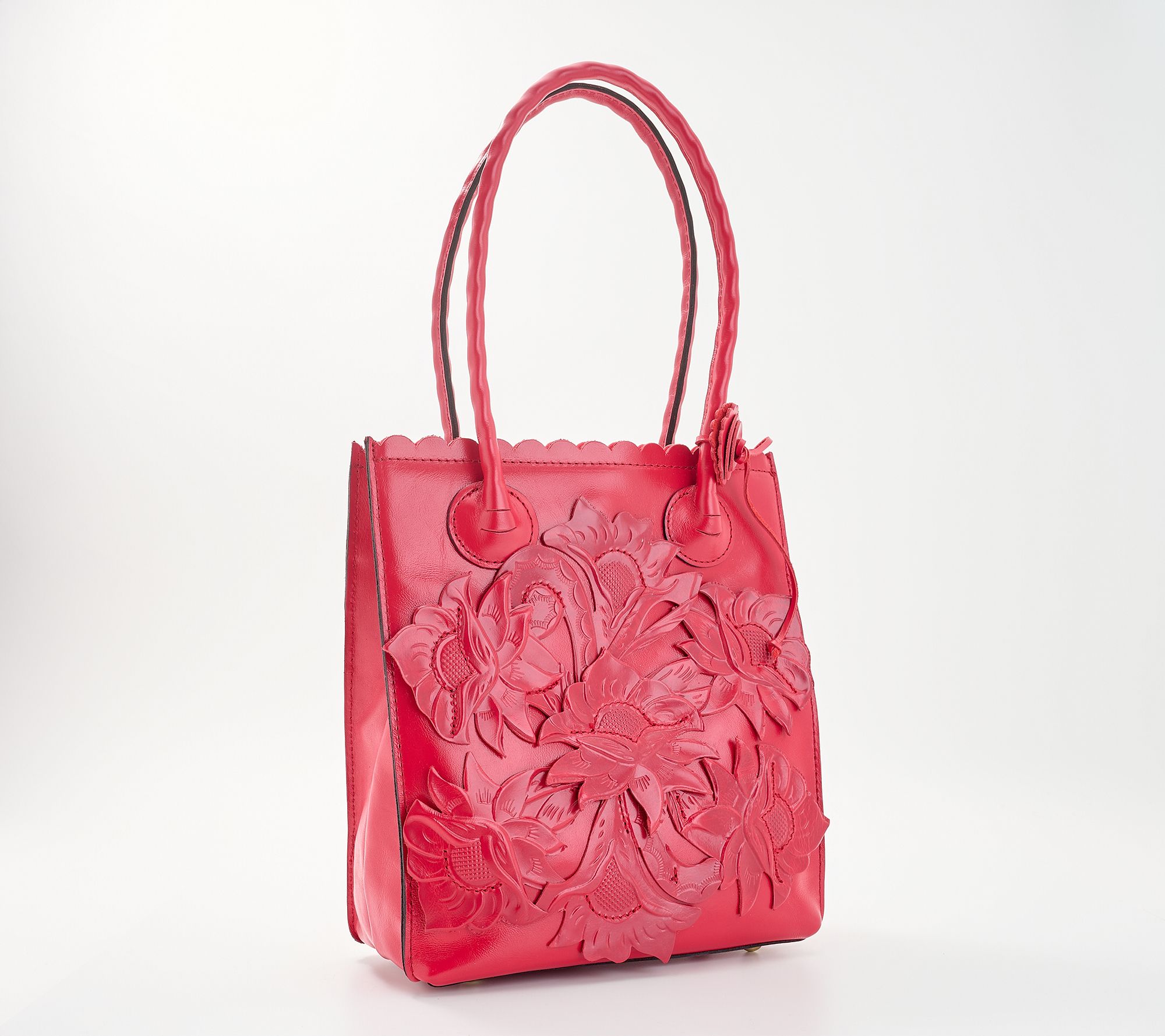 "As Is" Patricia Nash Tooled Applique Leather Charline Tote