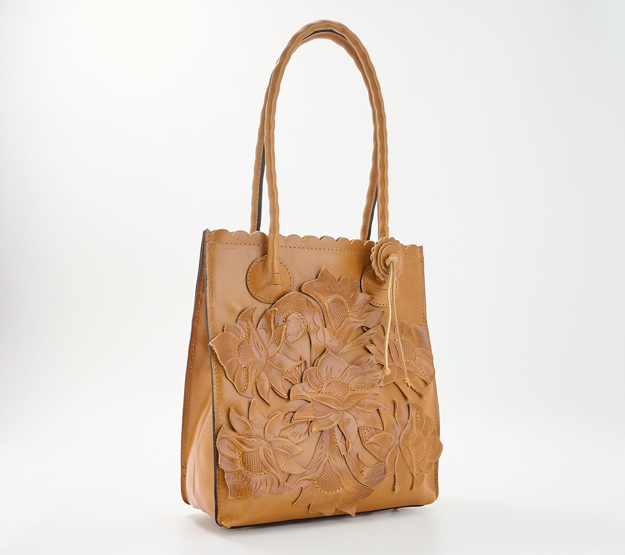 "As Is" Patricia Nash Tooled Applique Leather Charline Tote