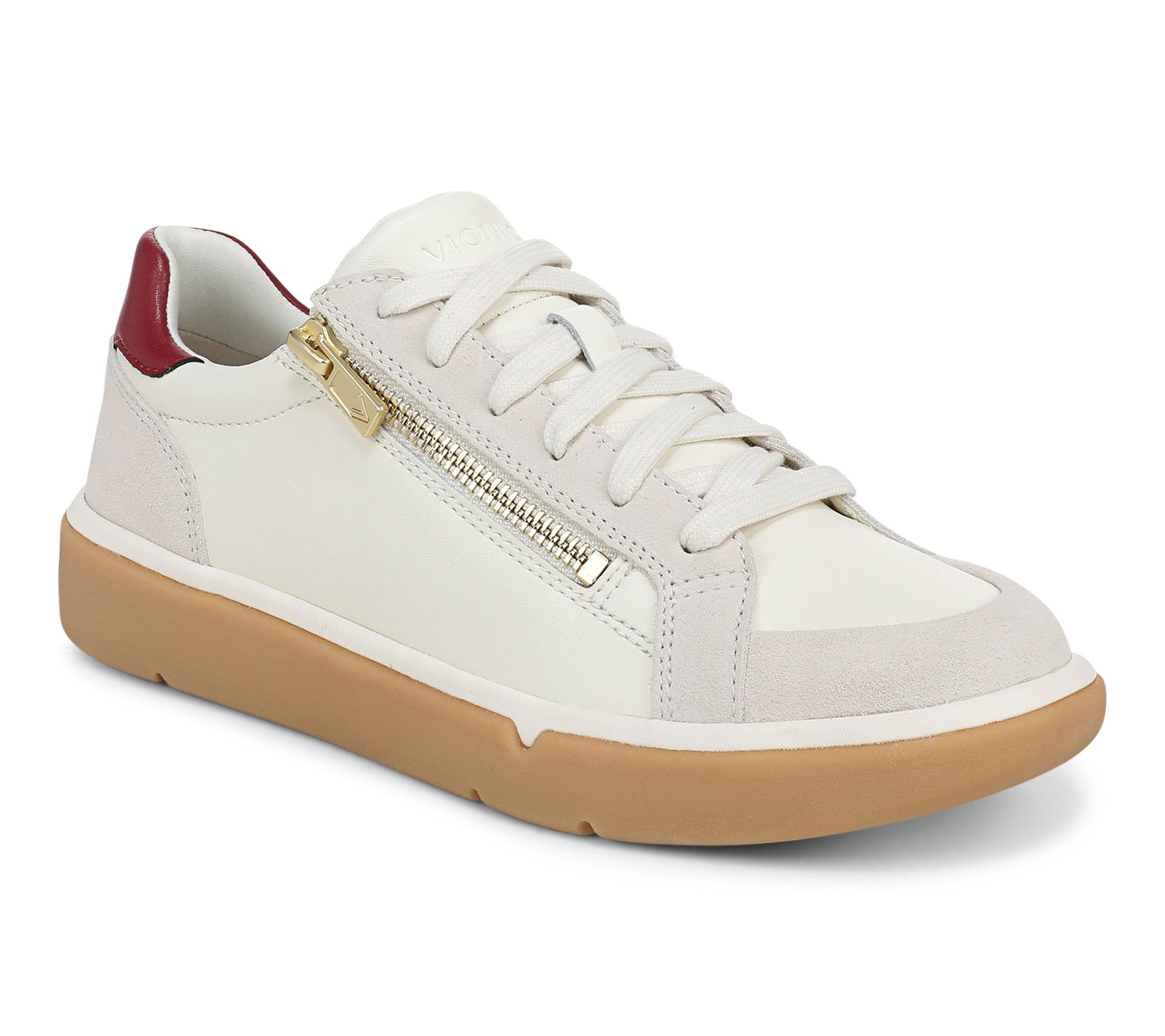 Vionic Side Zip Leather Sneaker - City Walk Axs | QVC