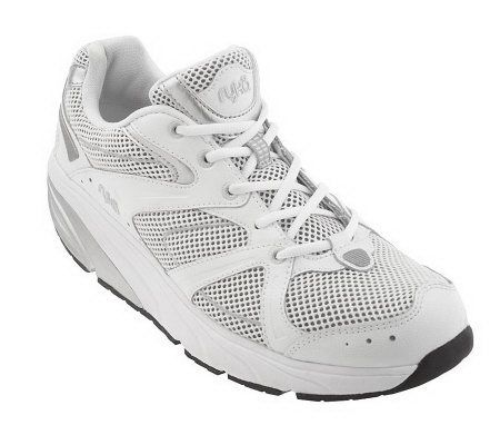 Ryka Leather & Mesh Toning Lace-up Walking Shoes - QVC.com