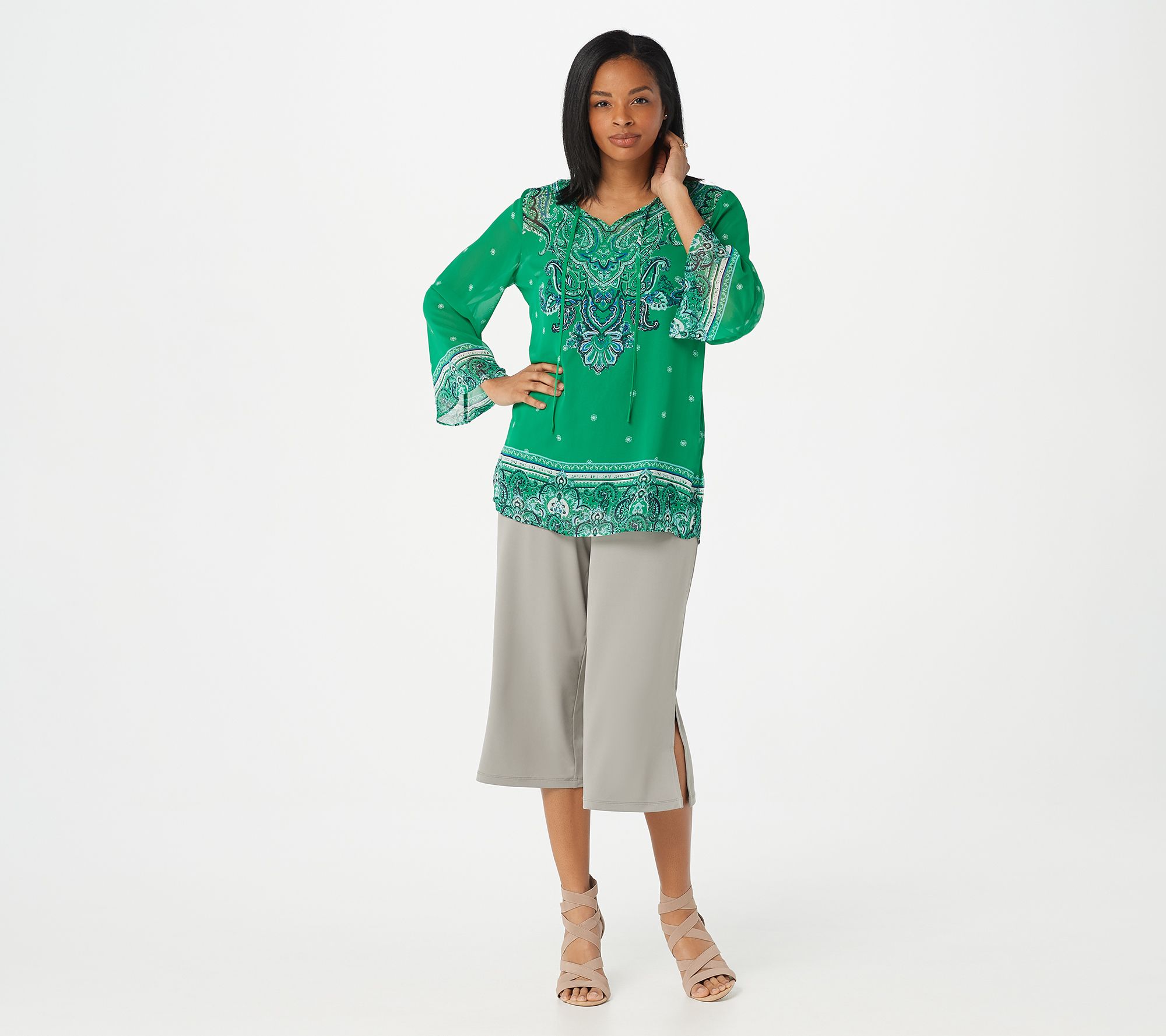 susan graver liquid knit crop pants