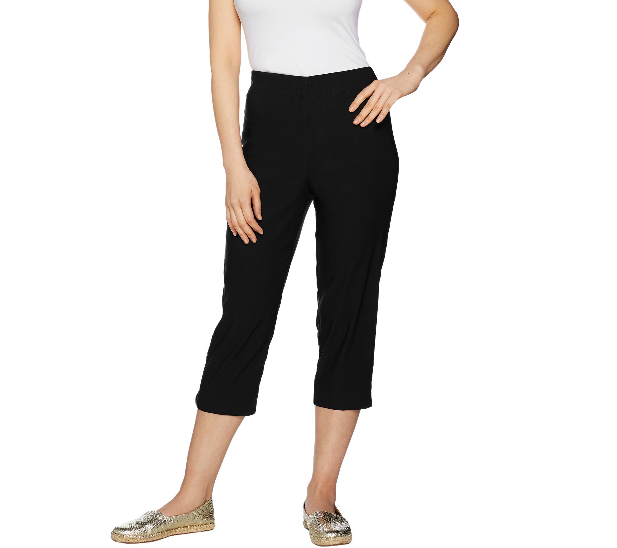 "As Is" Susan Graver Sloan Stretch Pull-On Capri Pants
