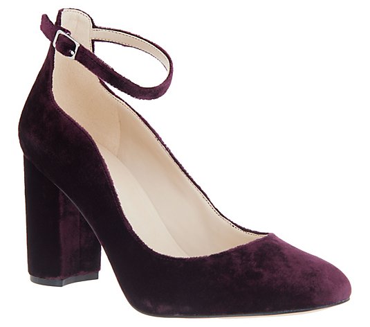 Marc Fisher Block Heel Pumps with Ankle Strap - Imagie2 - QVC.com
