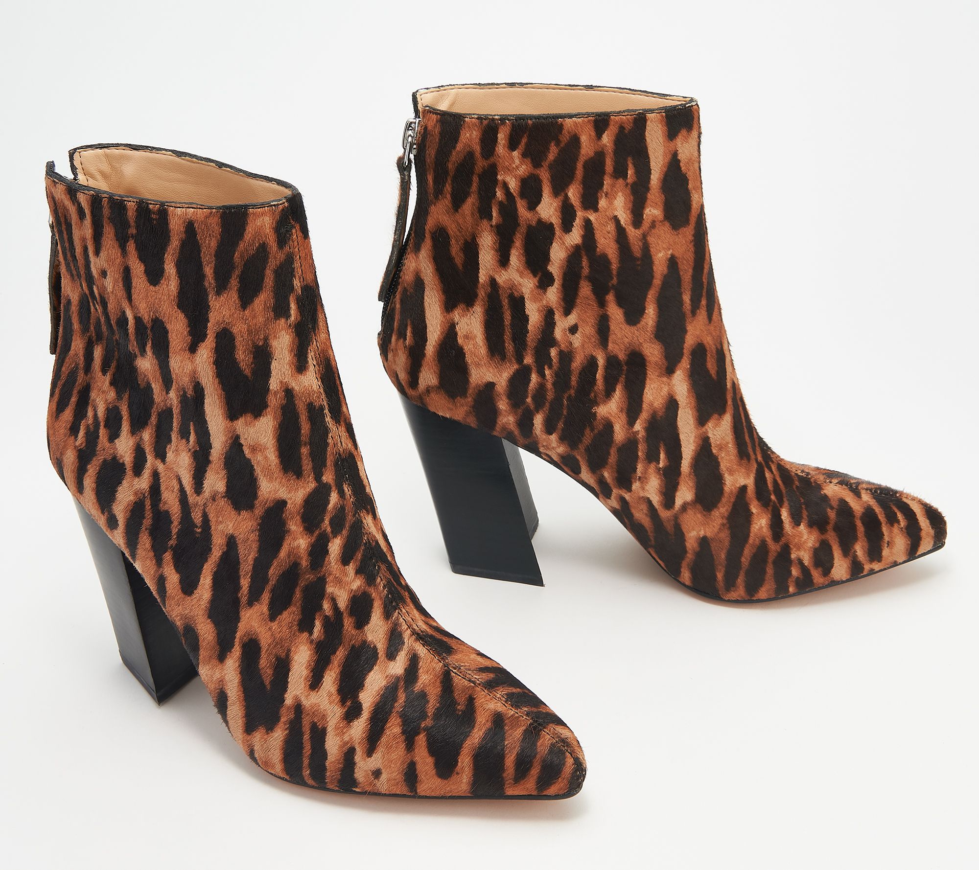 Vince Camuto Haircalf Block Heel Ankle Boots - Saavie - QVC.com