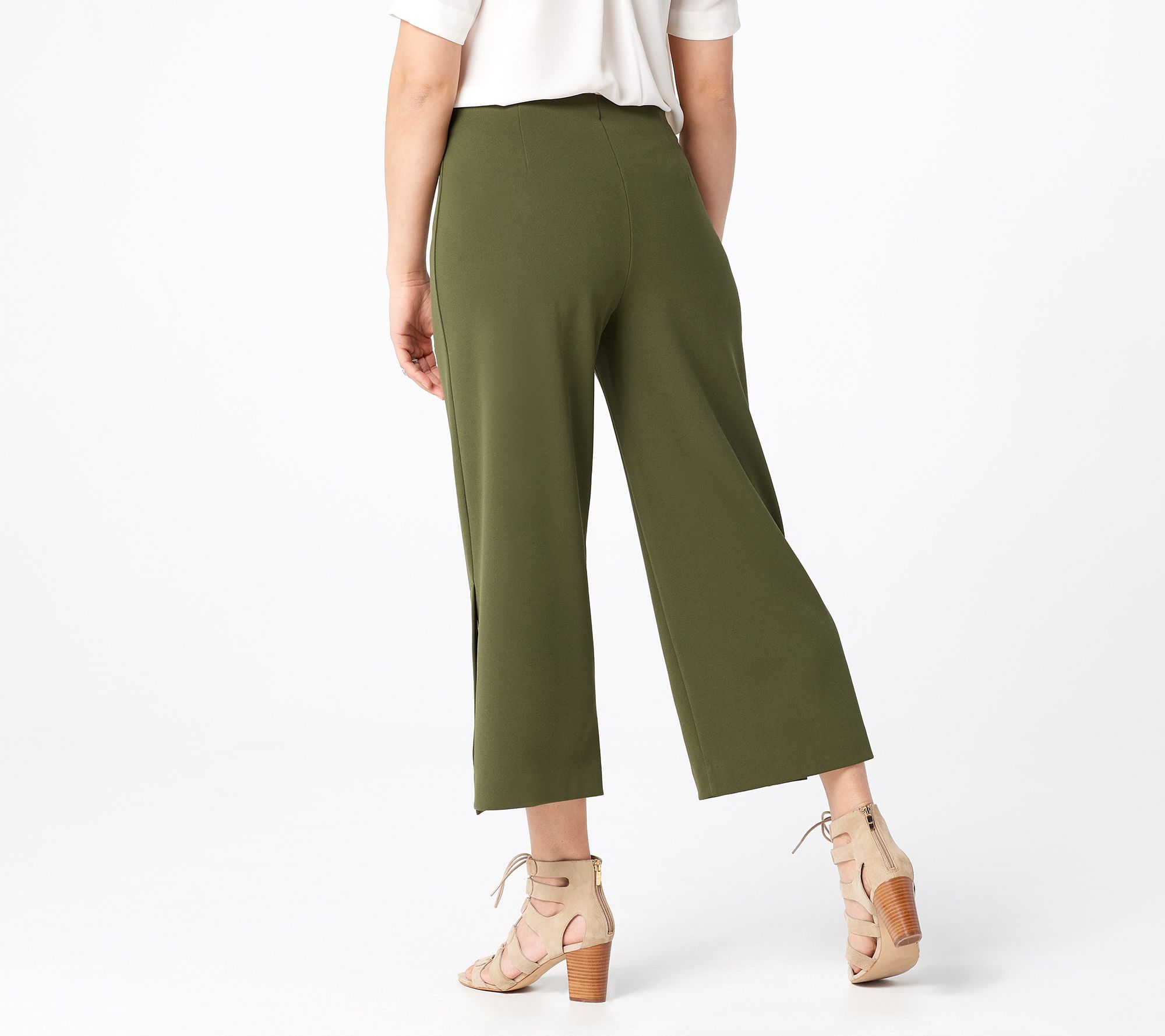 Dennis Basso Luxe Crepe Pull-On Crop Pants with Grommets - QVC.com
