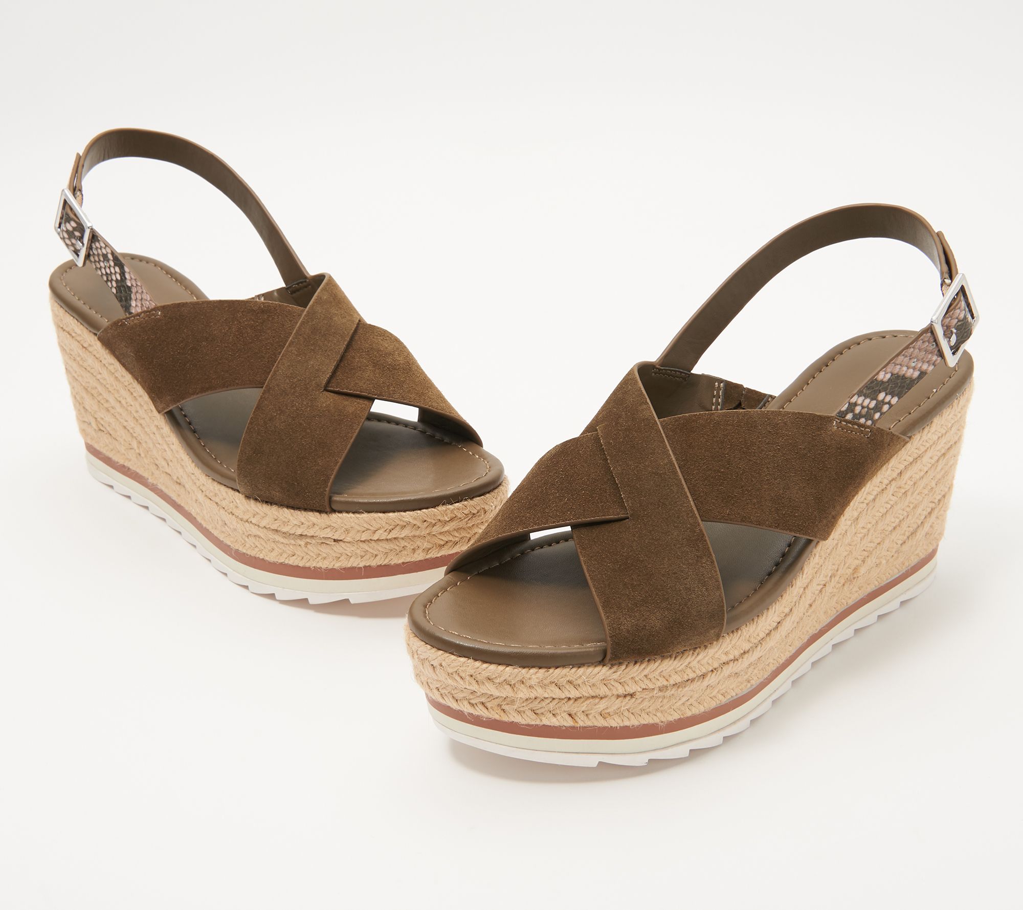 Marc Fisher Suede Cross-Strap Wedges - Zevra - QVC.com