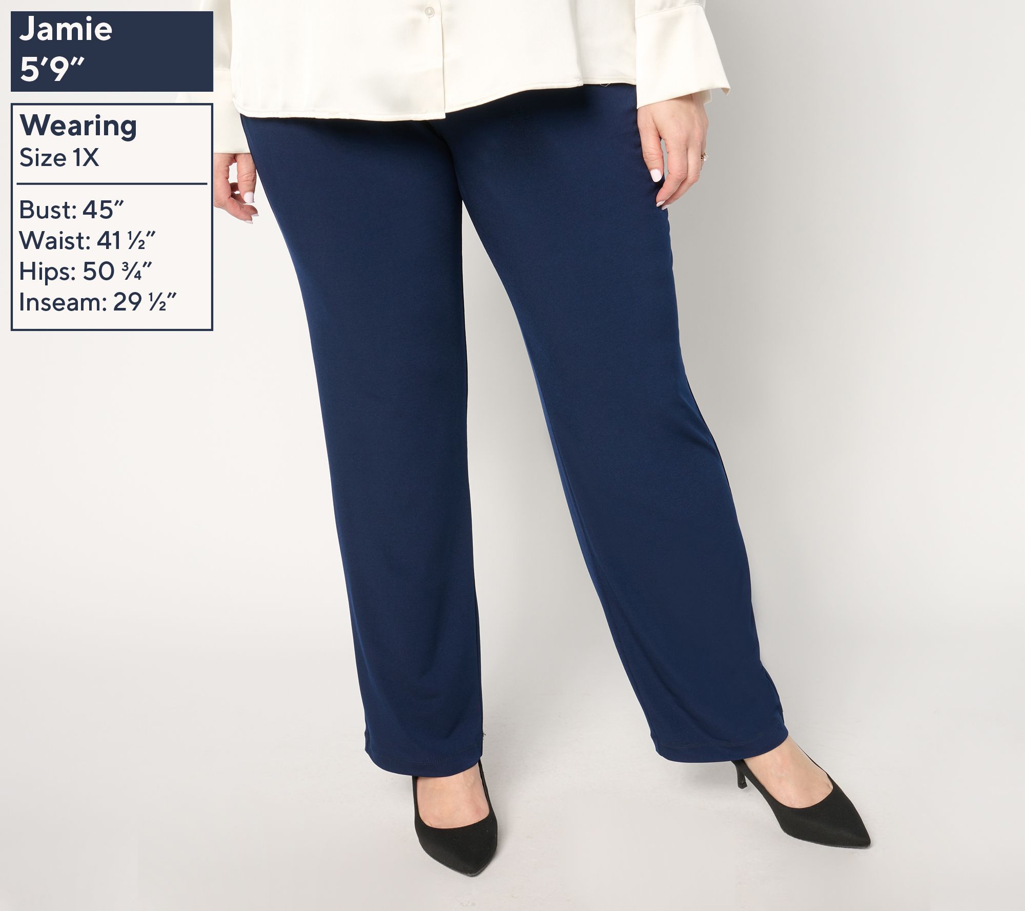 Susan Graver Essentials Tall Liquid Knit Straight Leg Pants 7249