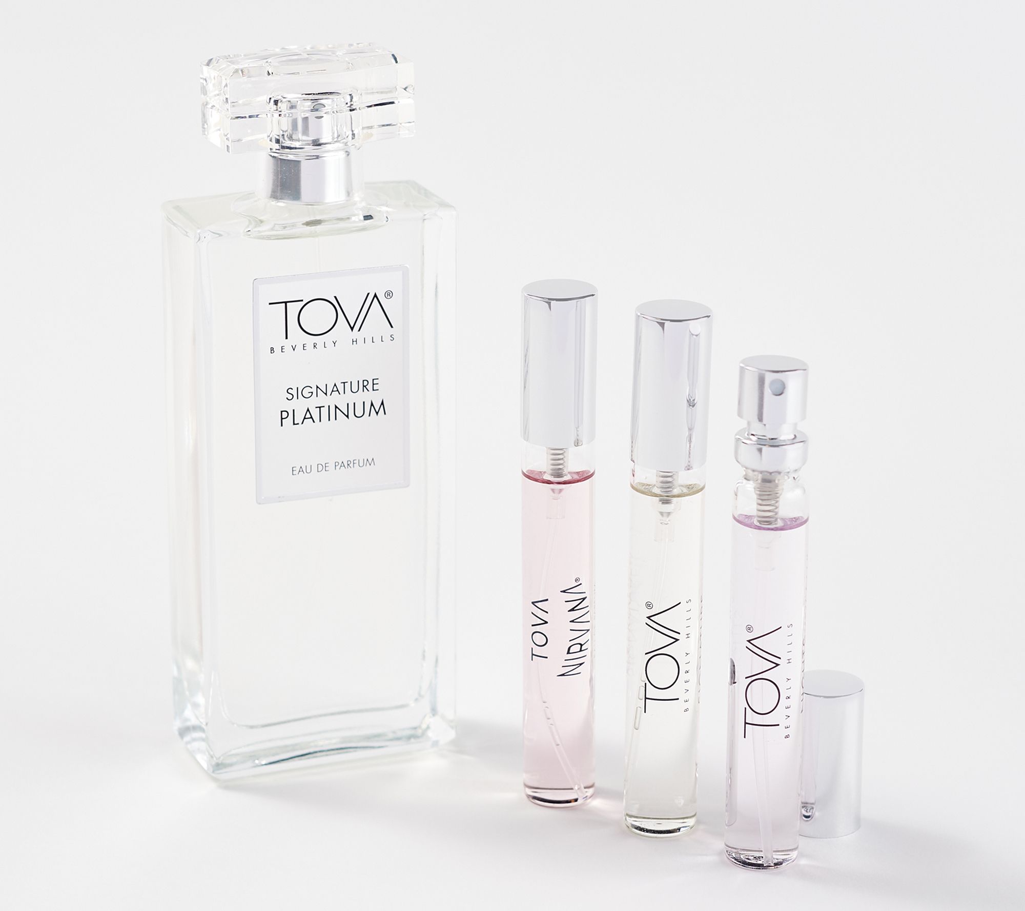 (QVC) Q2 TOVA Signature Platinum Eau de Parfum & Spray Pen Collection