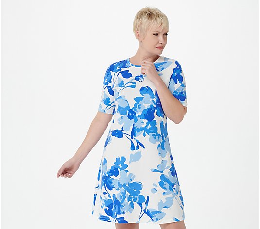 Isaac Mizrahi Live! Engineered Floral Knit Fit and Flare Dress