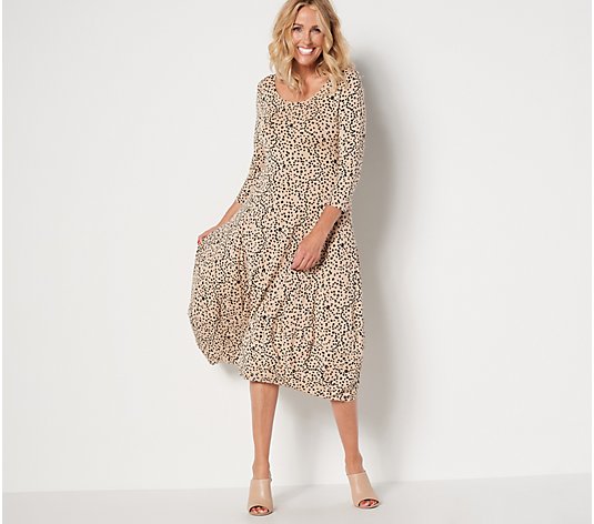 Truth + Style Regular Printed or Solid Knit Bubble Hem Dress