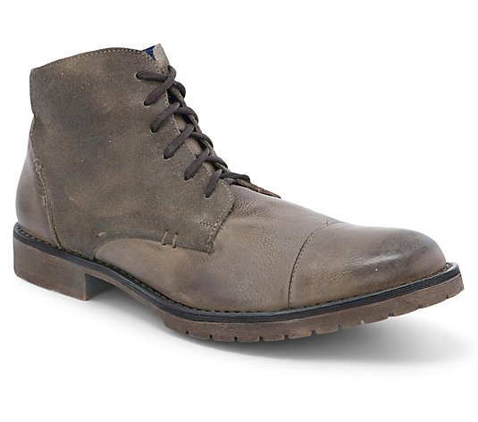 BED STU Men's Leather Cap-Toe Lace-Up Work Boots - Hoover II
