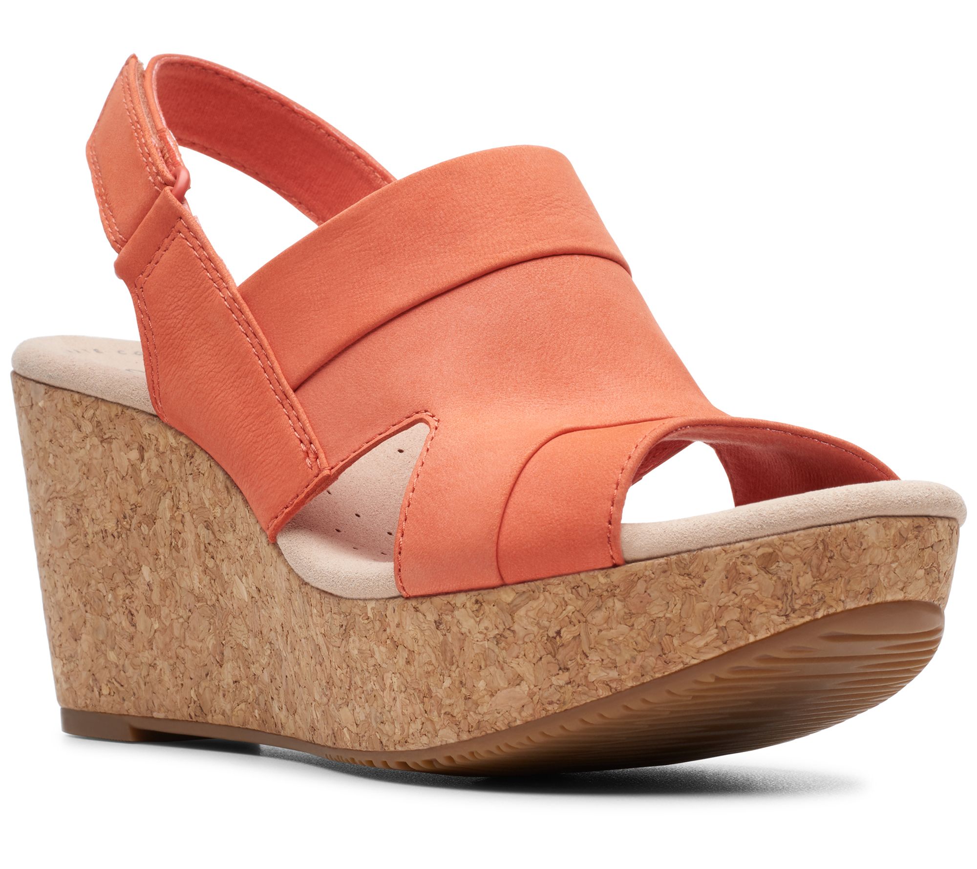 clarks wedge sandals qvc