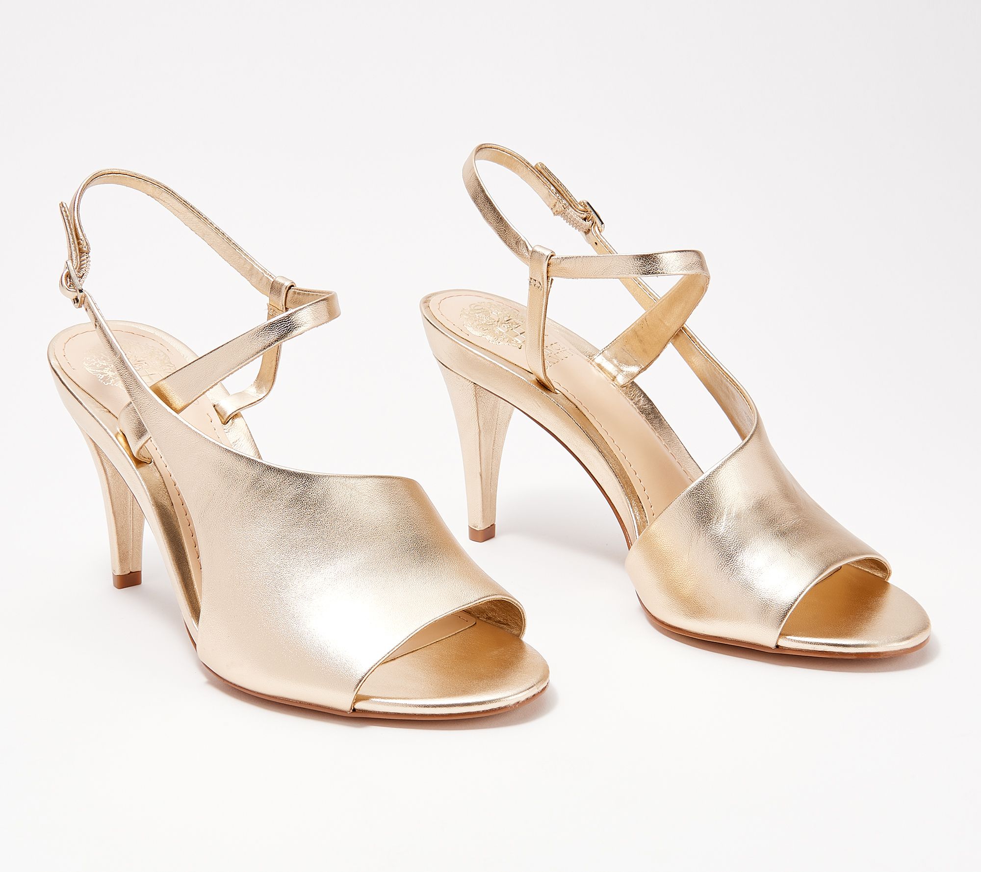 Vince Camuto Leather Heeled Strappy Sandals - Razanya - QVC.com
