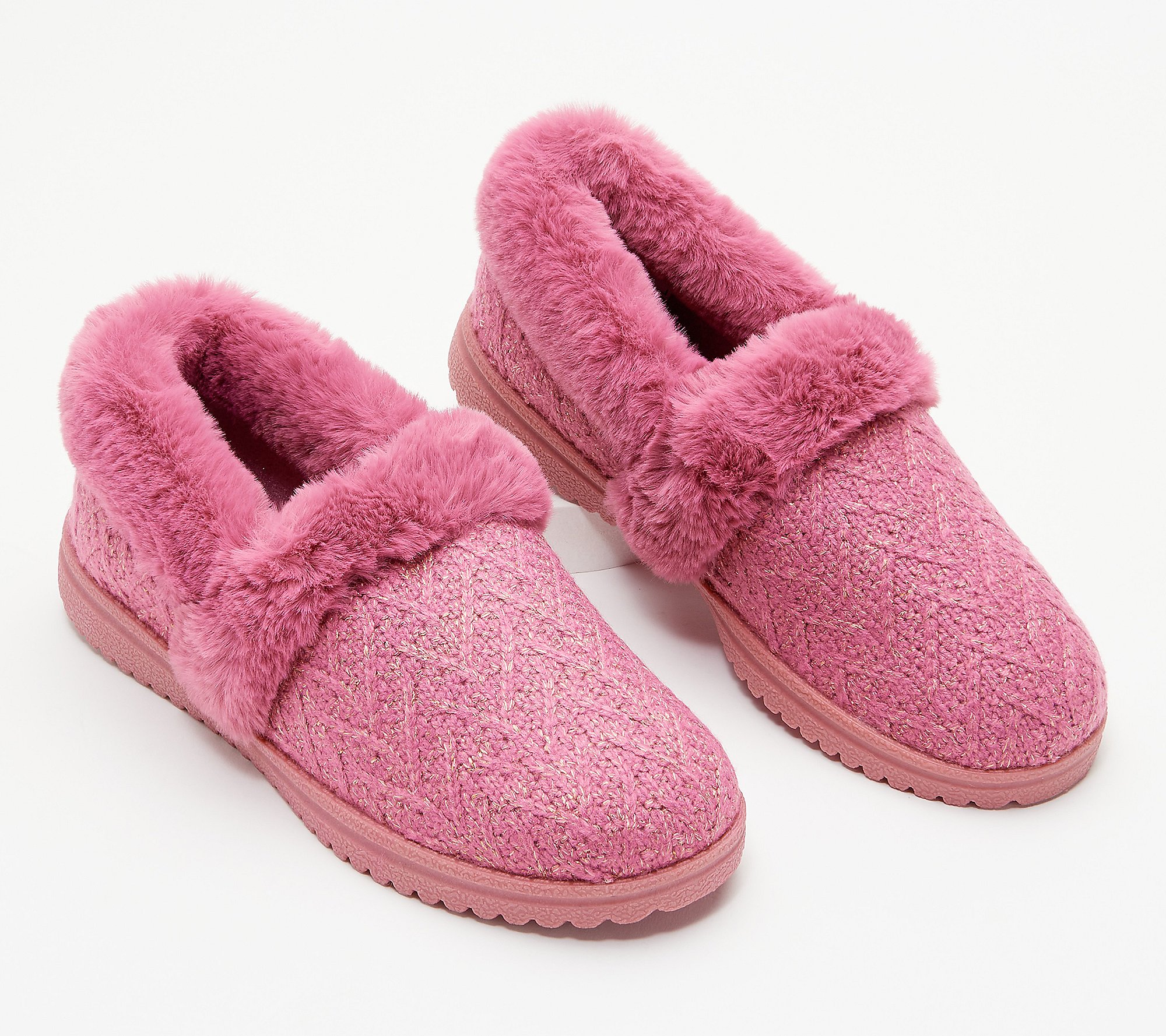 As Is Skechers Cozy Lite Sparkle KnitSlippers