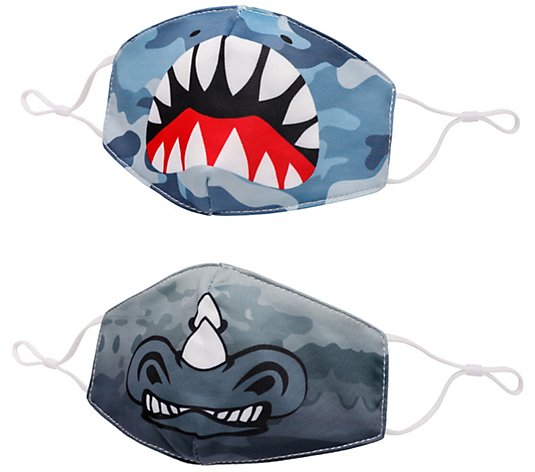 OMG Accessories Shark & Rhino Face Covering Set