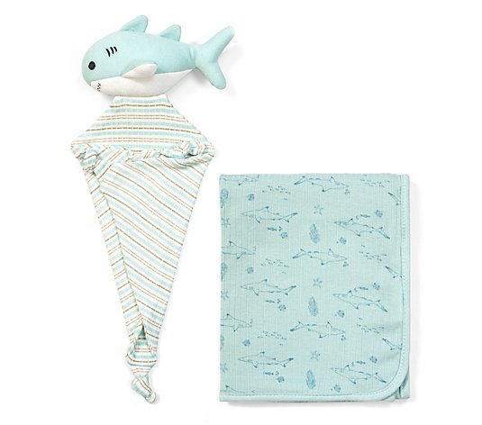 Rabbit + Bear New Born Boy Shark Swaddle Blankets