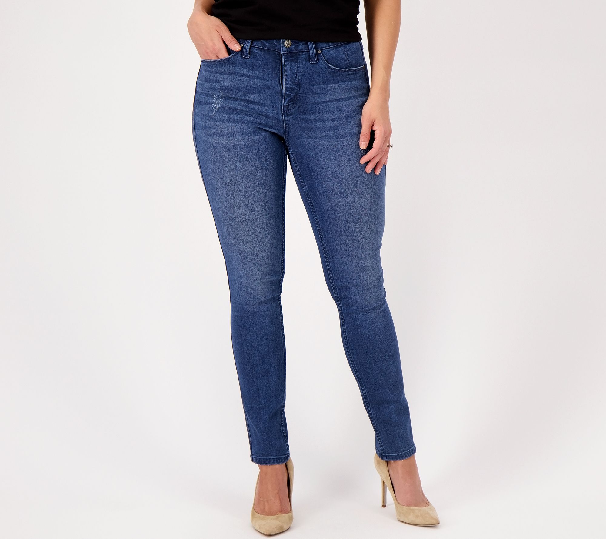 Laurie Felt Regular Silky Denim Easy Skinny Jeans - QVC.com