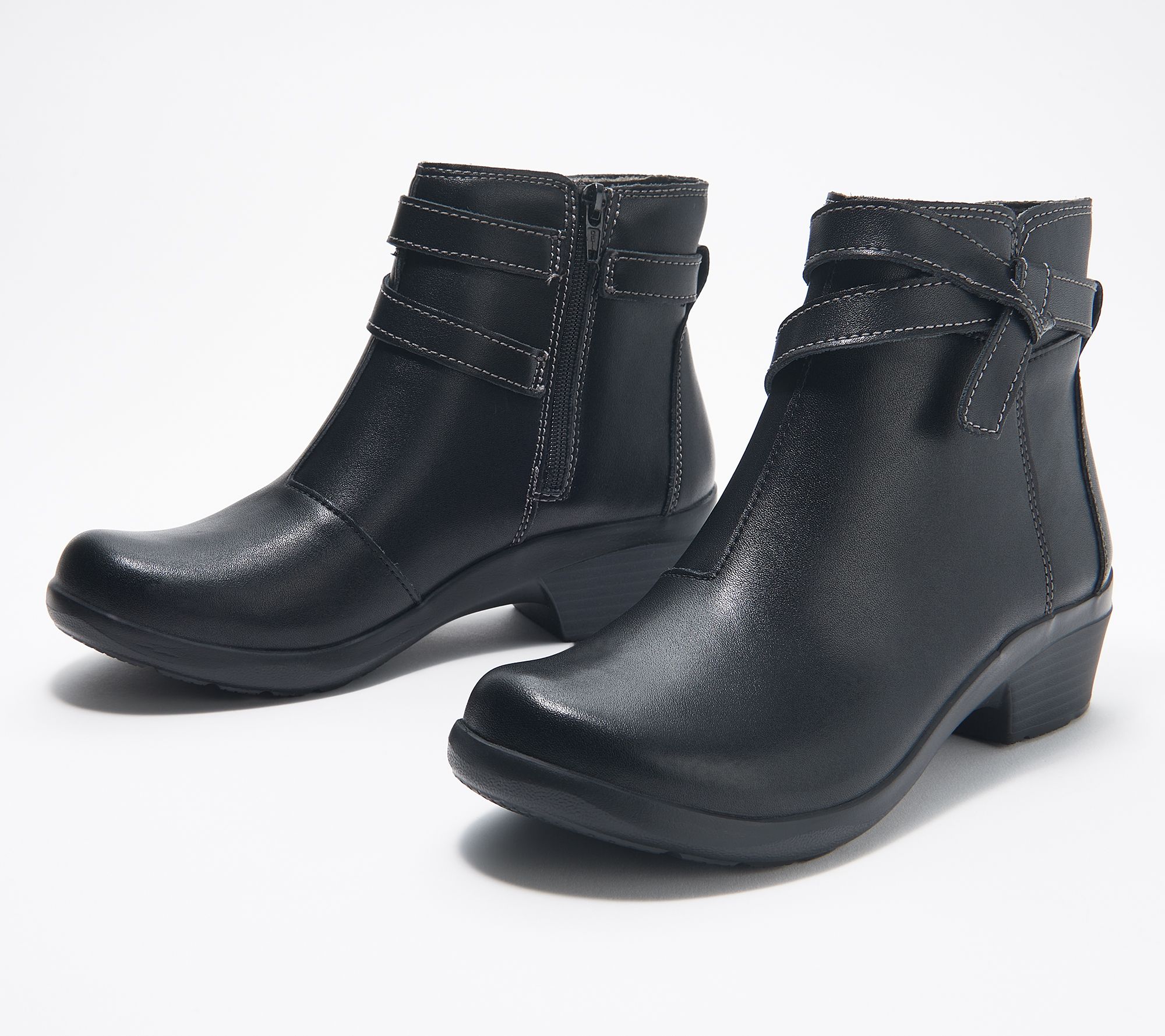 Clarks Collection Leather Ankle Boots - Angie Spice - QVC.com