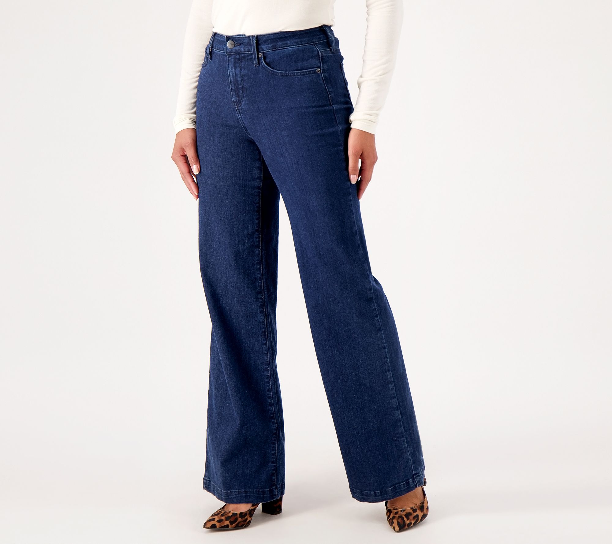 NYDJ Teresa Wide-Leg Jeans- Mystique - QVC.com