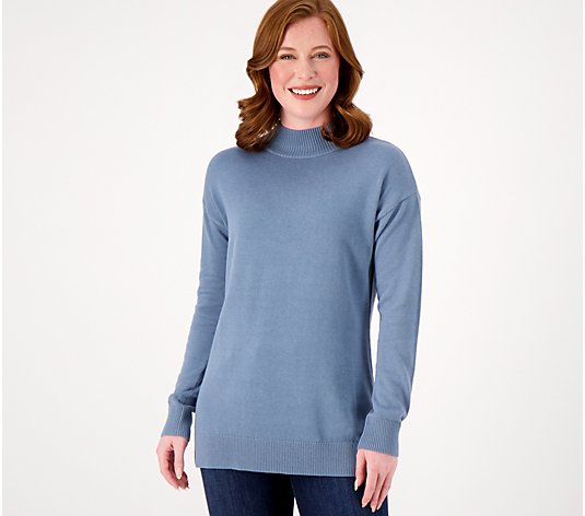 Belle by Kim Gravel High Low Mock Neck Tunic Sweater