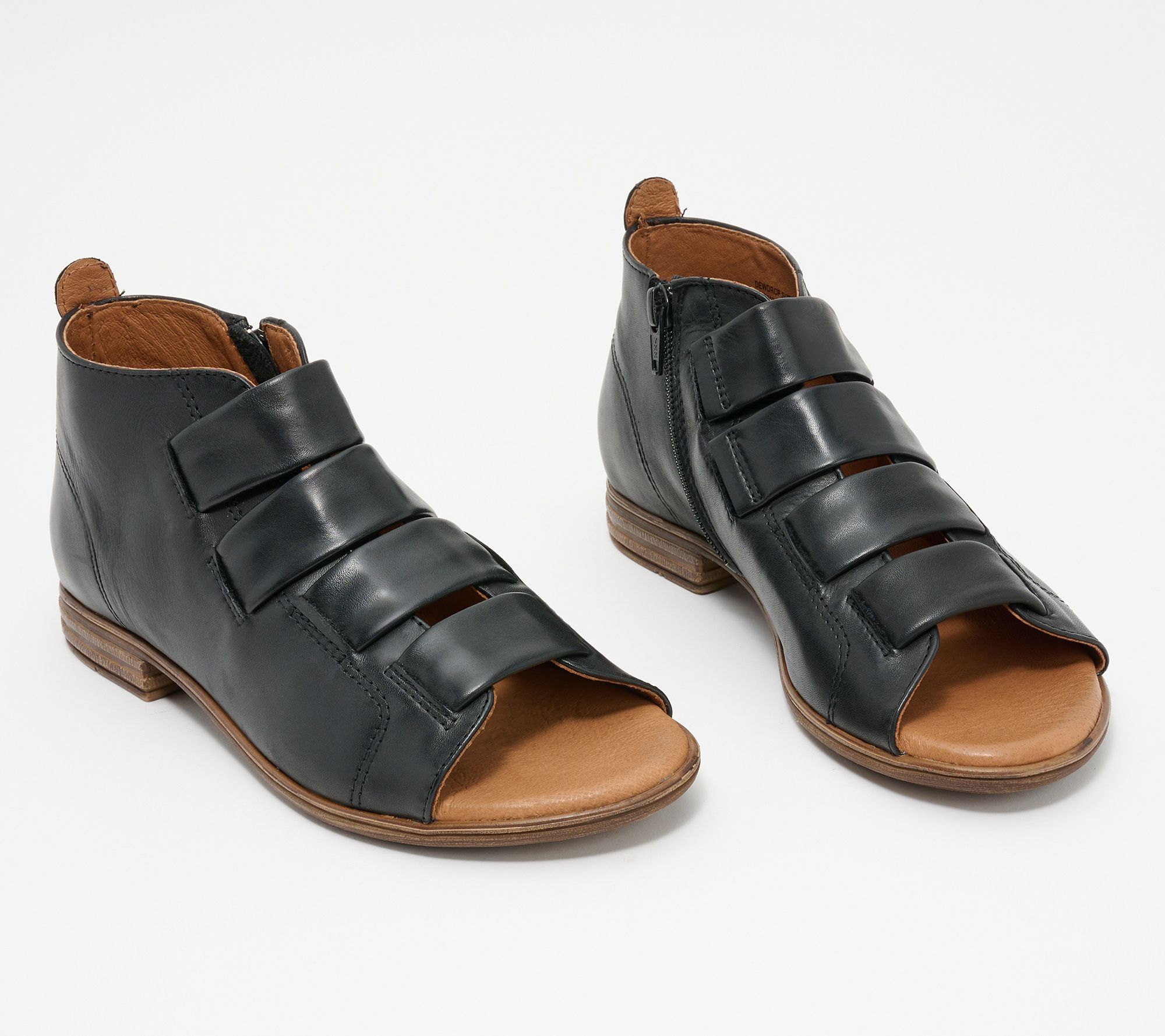 Miz Mooz Leather Wide Width Side-Zip Sandal - Dewdrop