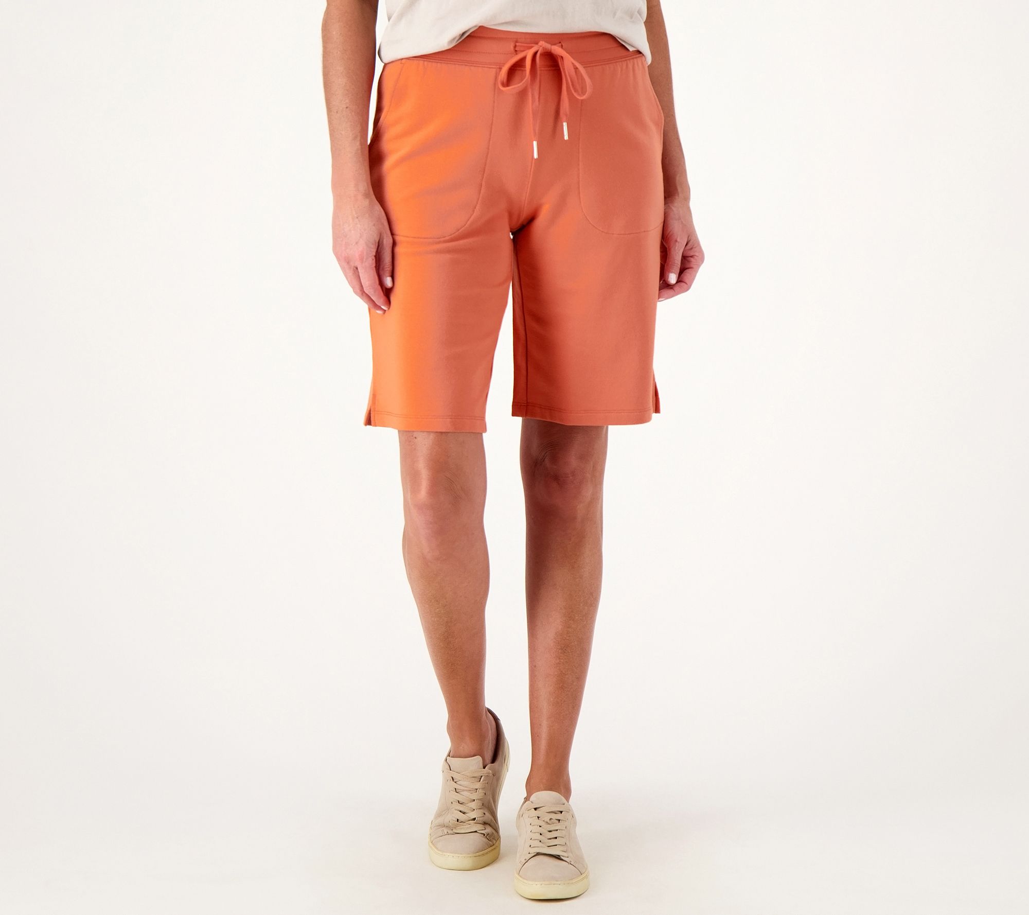 Denim & Co. Active French Terry Pull-On Bermuda Shorts - QVC.com