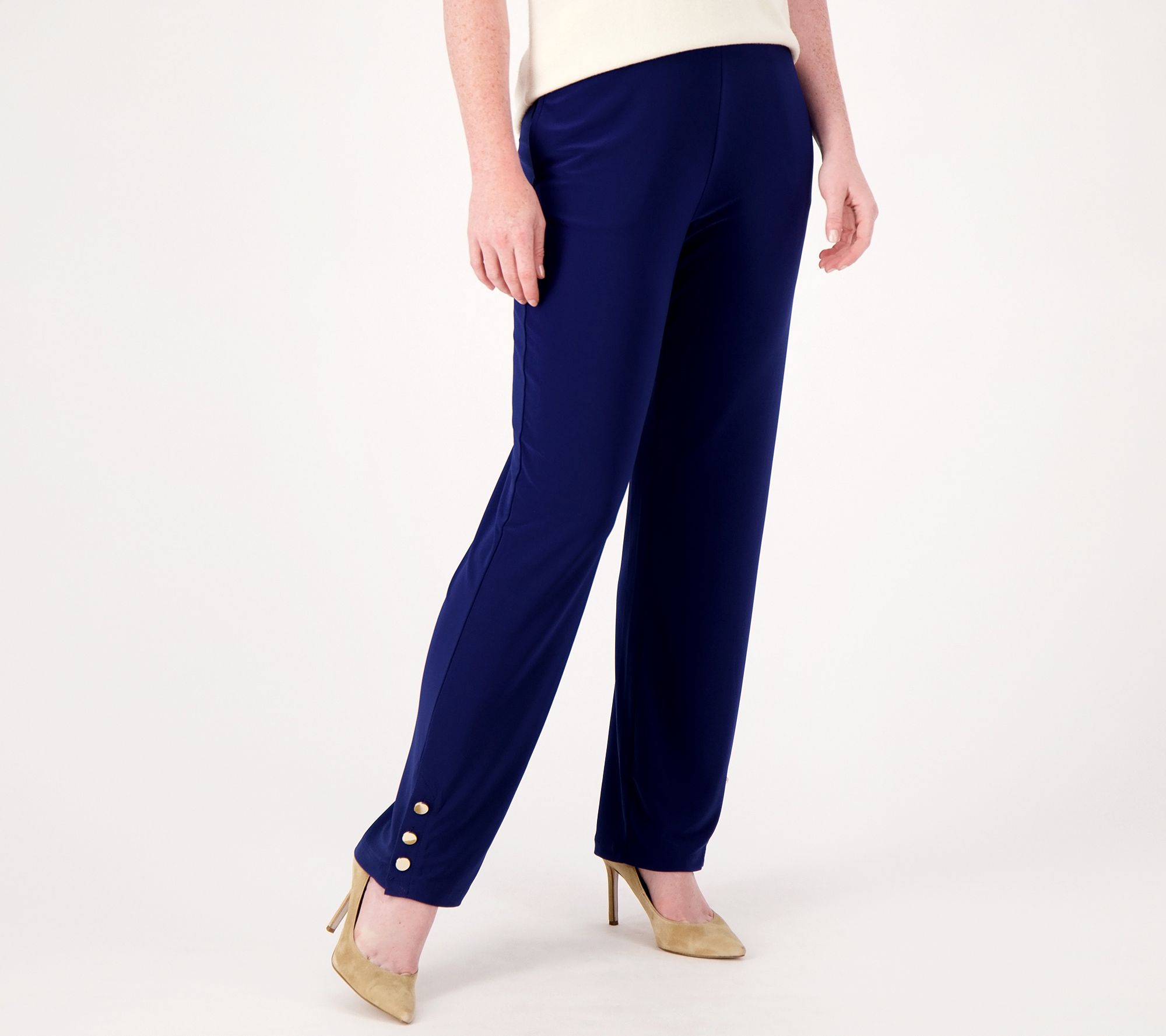 "As Is" Dennis Basso Petite Italia Knit Straight Leg Pants
