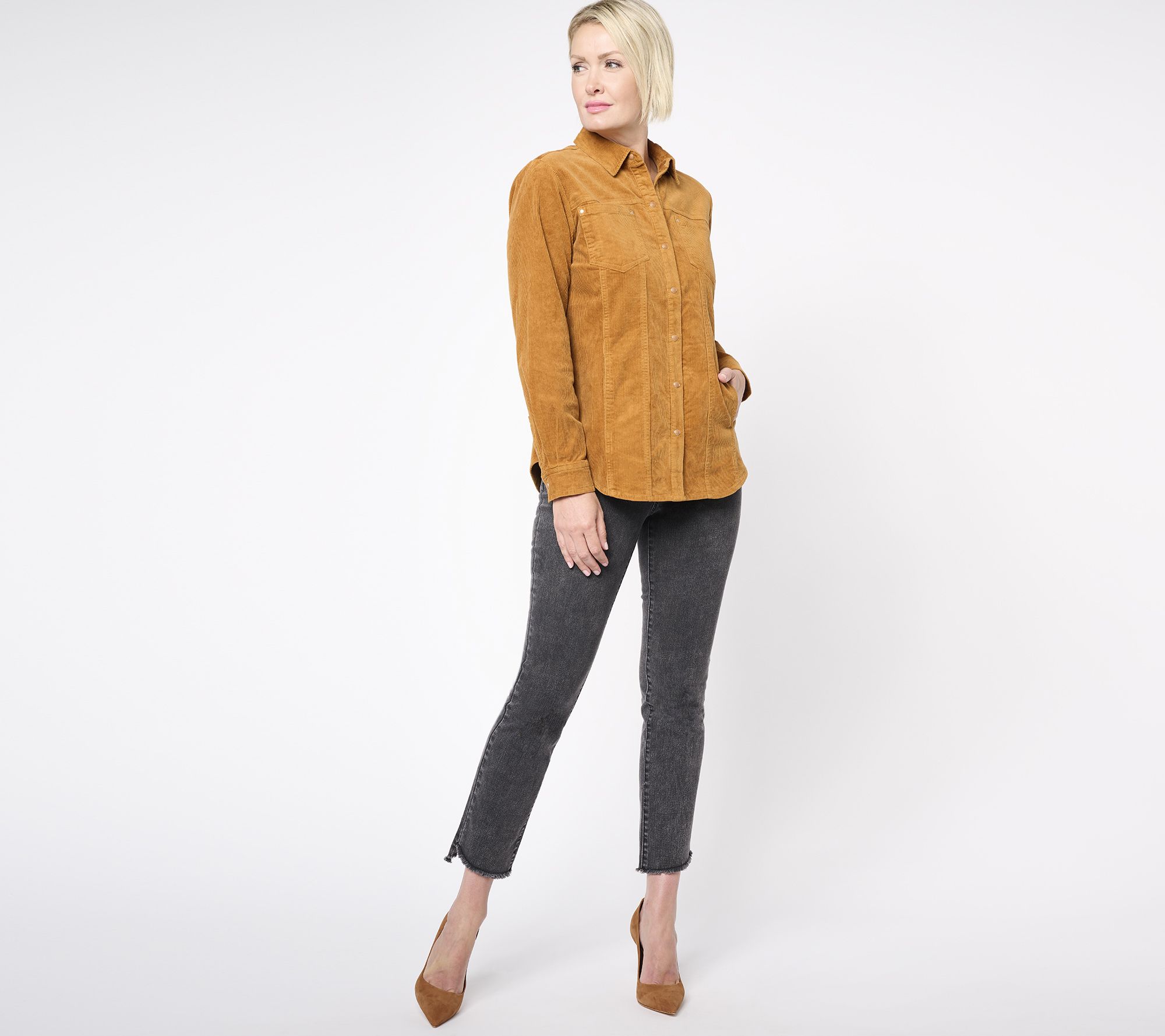 Joan Rivers Cotton Corduroy Shirt - QVC.com