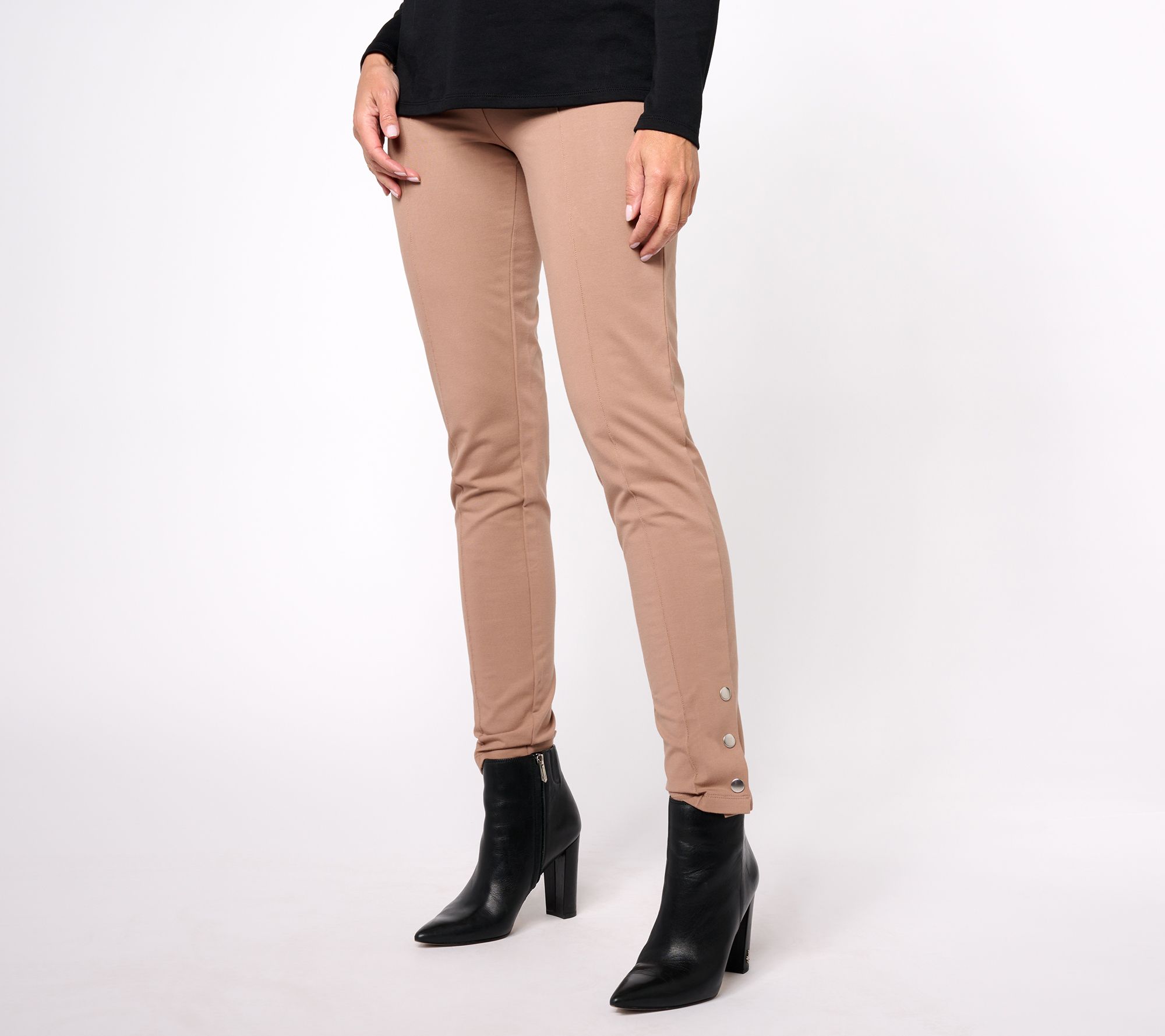 Women with Control Petite Tummy Control Pintuck Front Pants - QVC.com