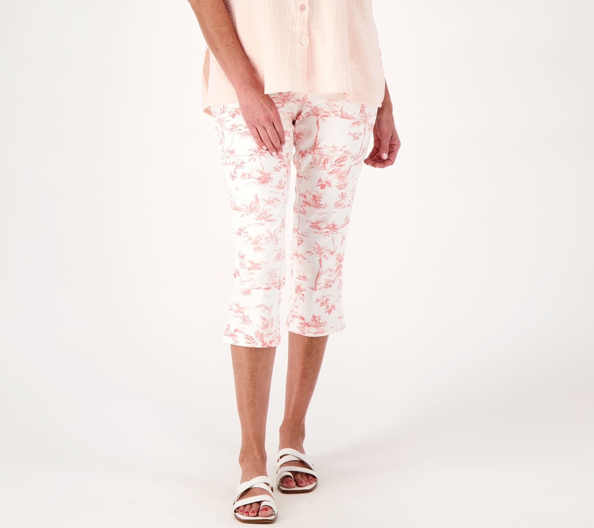 "As Is" Belle by Kim Gravel Regular Twill Toile Print Capri Jean